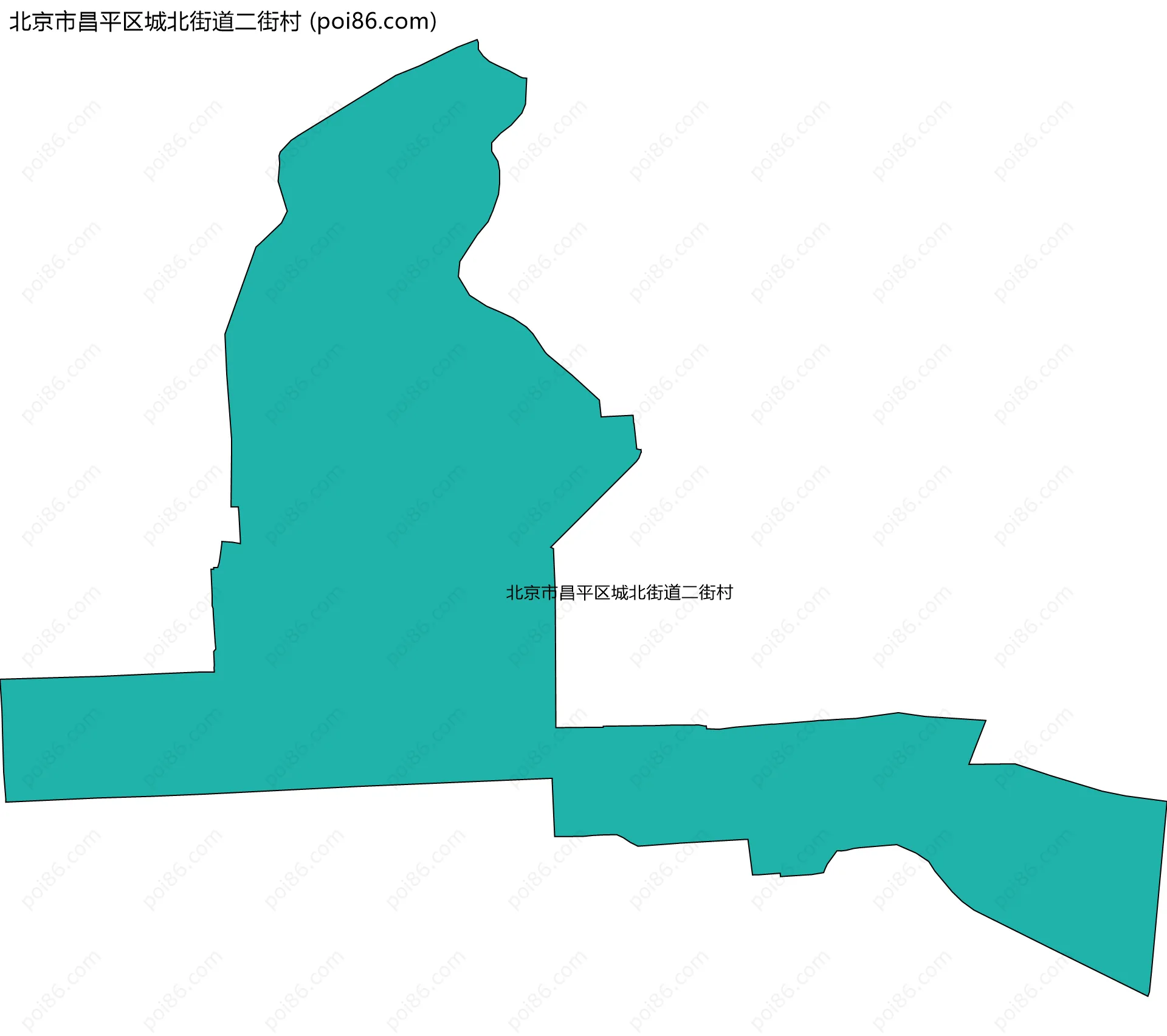 北京市昌平区城北街道二街村边界地图