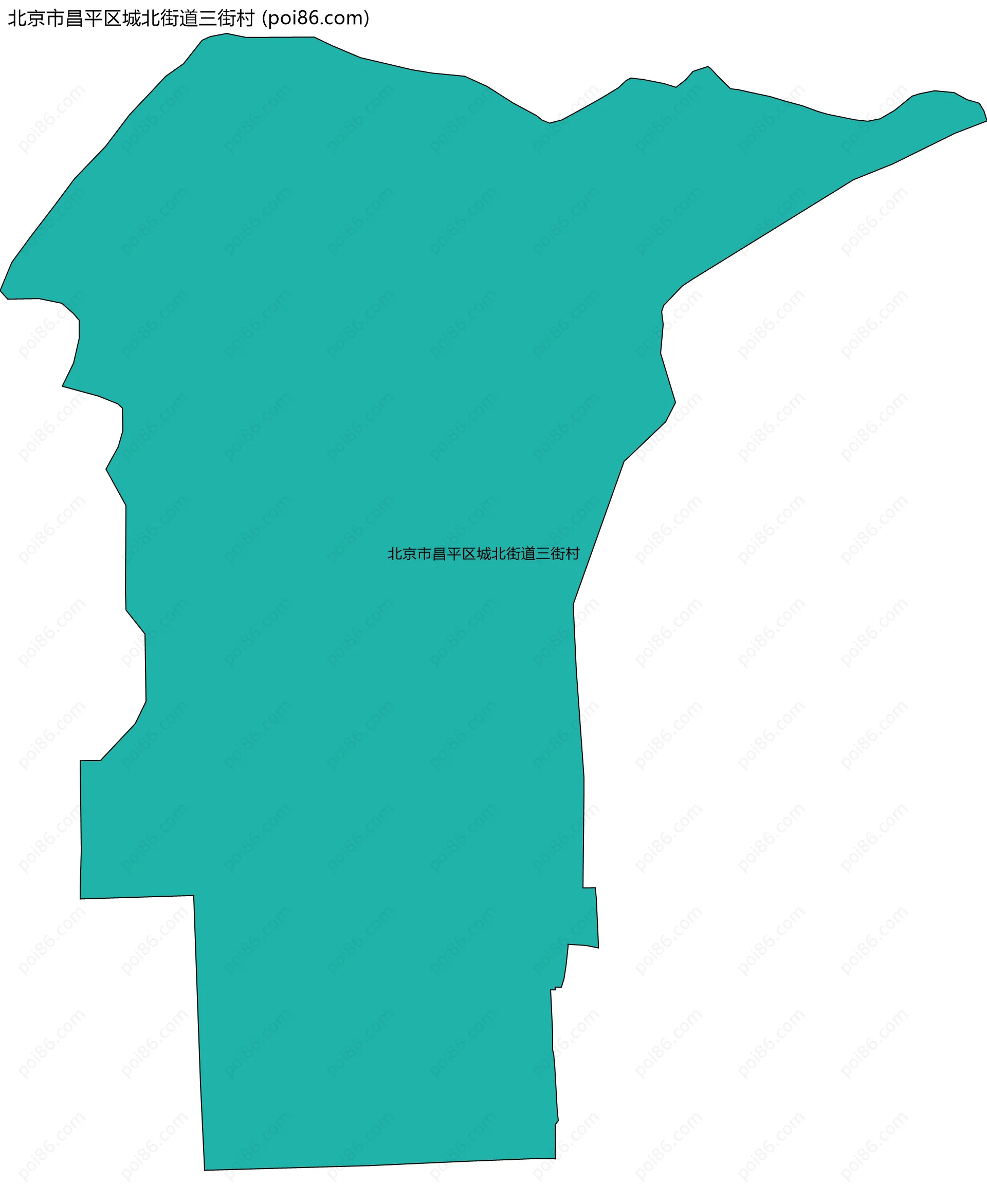 北京市昌平区城北街道三街村边界地图