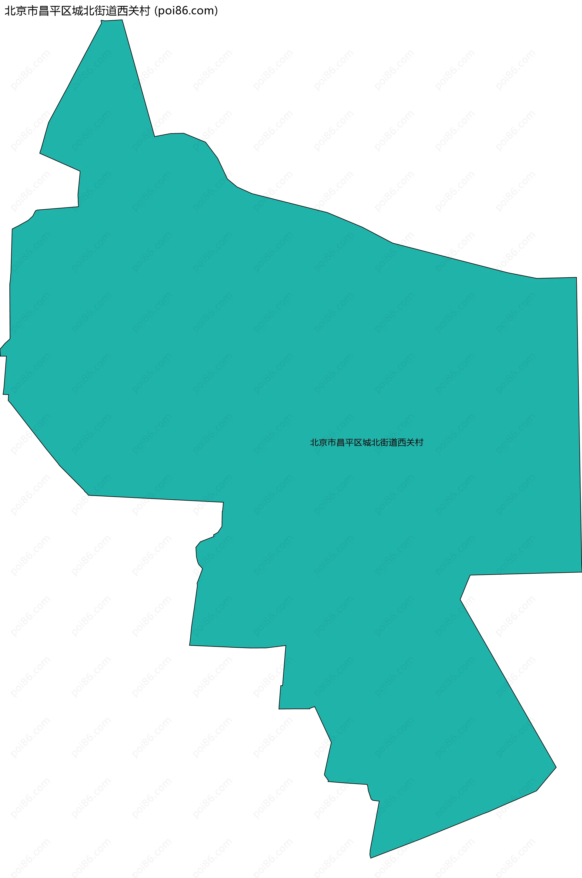 北京市昌平区城北街道西关村边界地图
