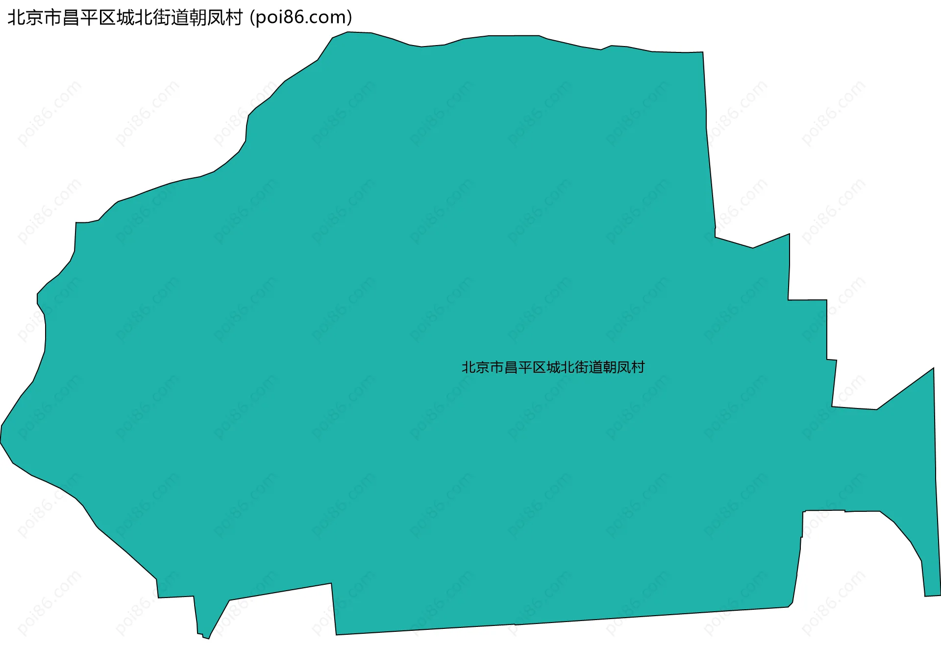 北京市昌平区城北街道朝凤村边界地图