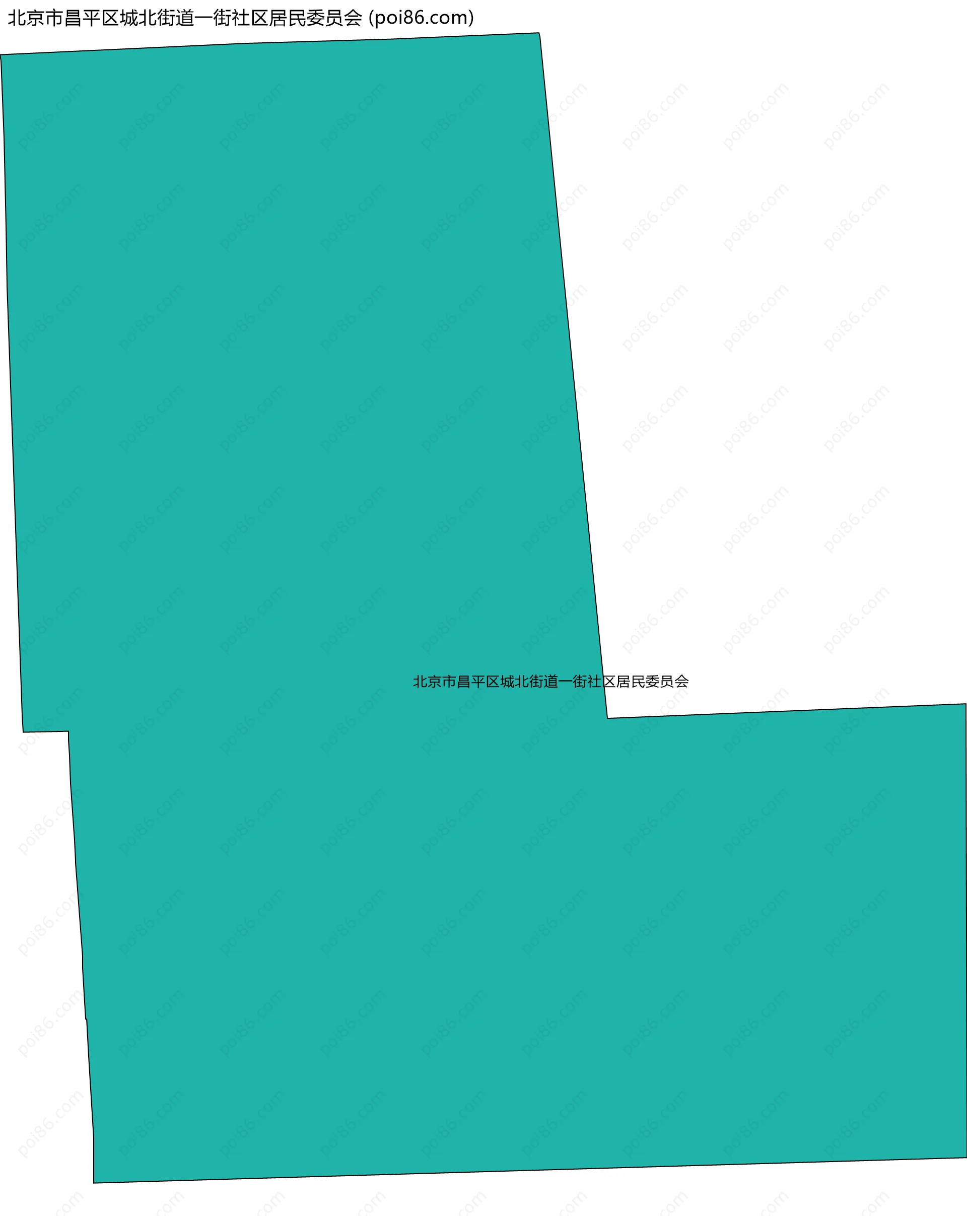 北京市昌平区城北街道一街社区居民委员会边界地图