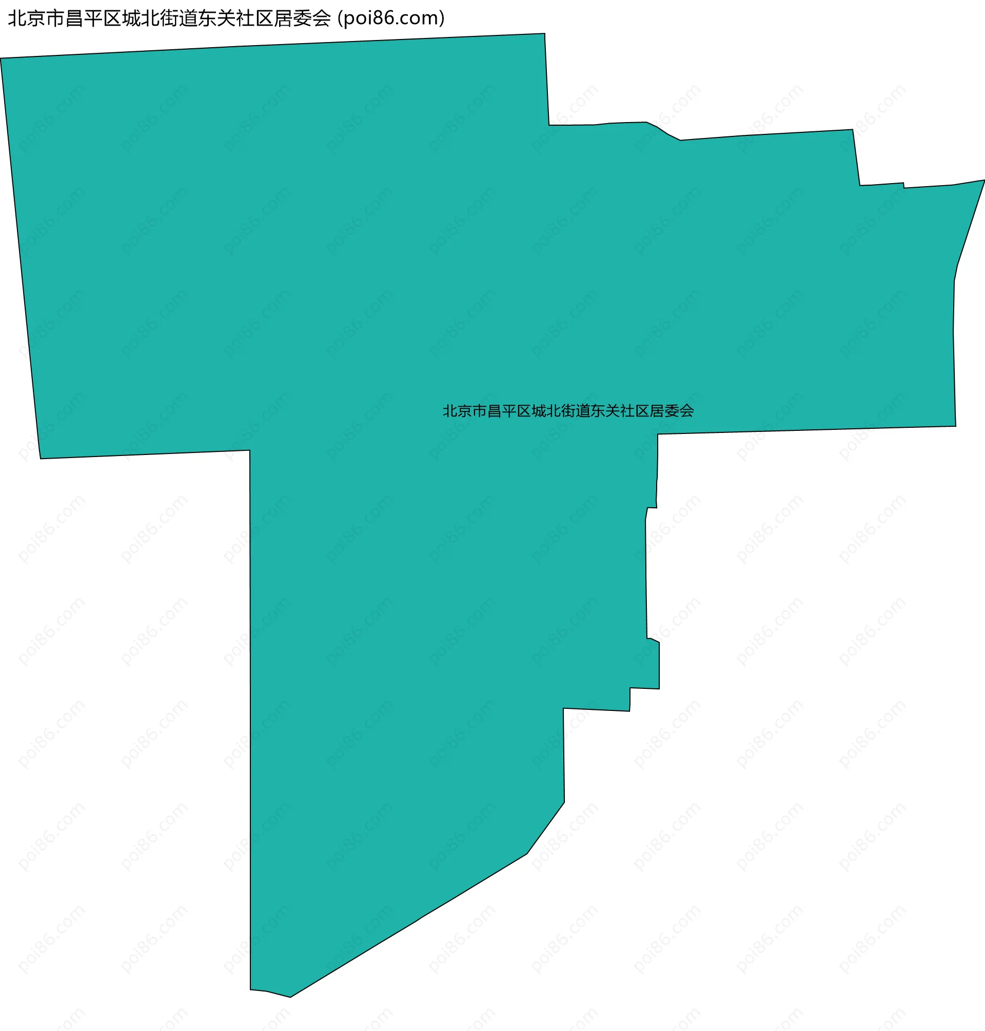 北京市昌平区城北街道东关社区居委会边界地图