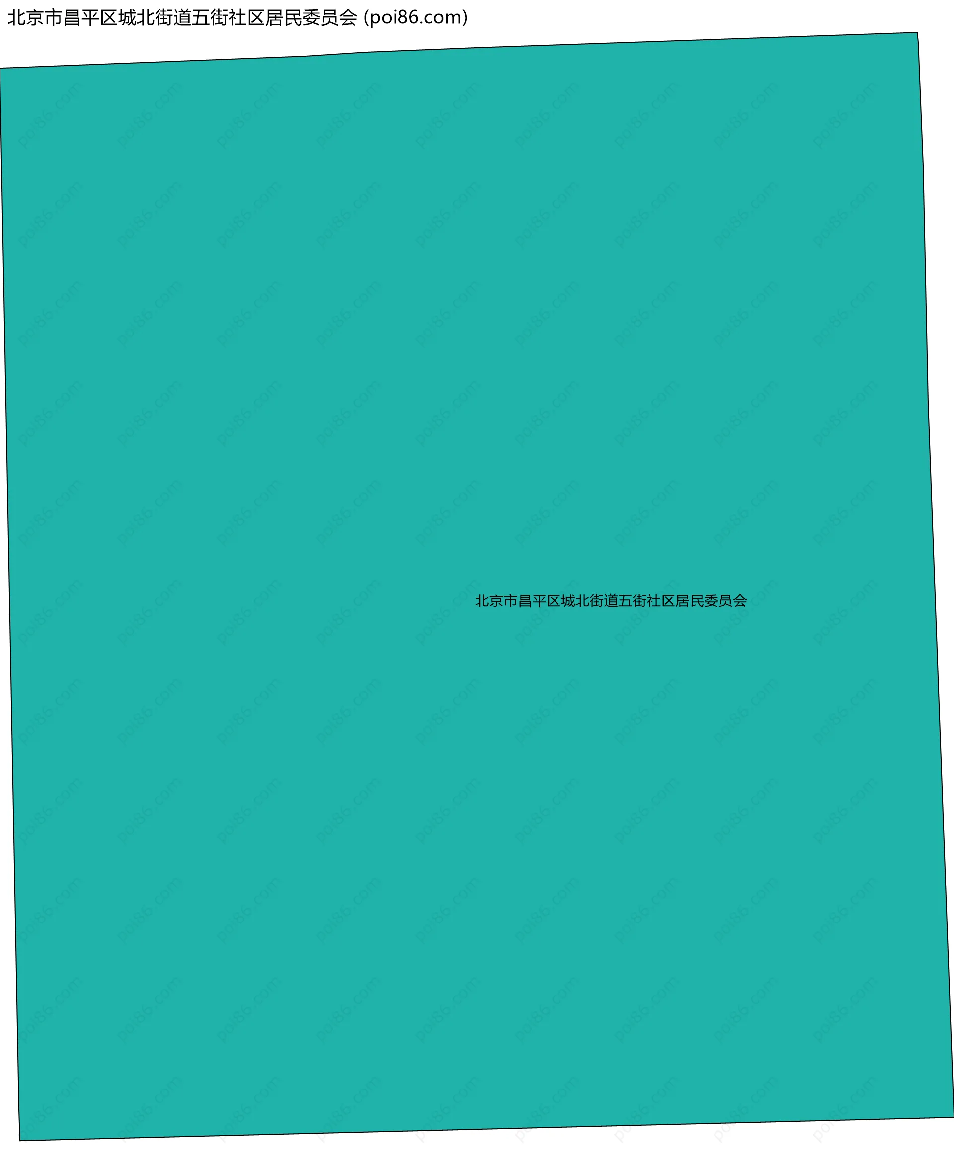 北京市昌平区城北街道五街社区居民委员会边界地图