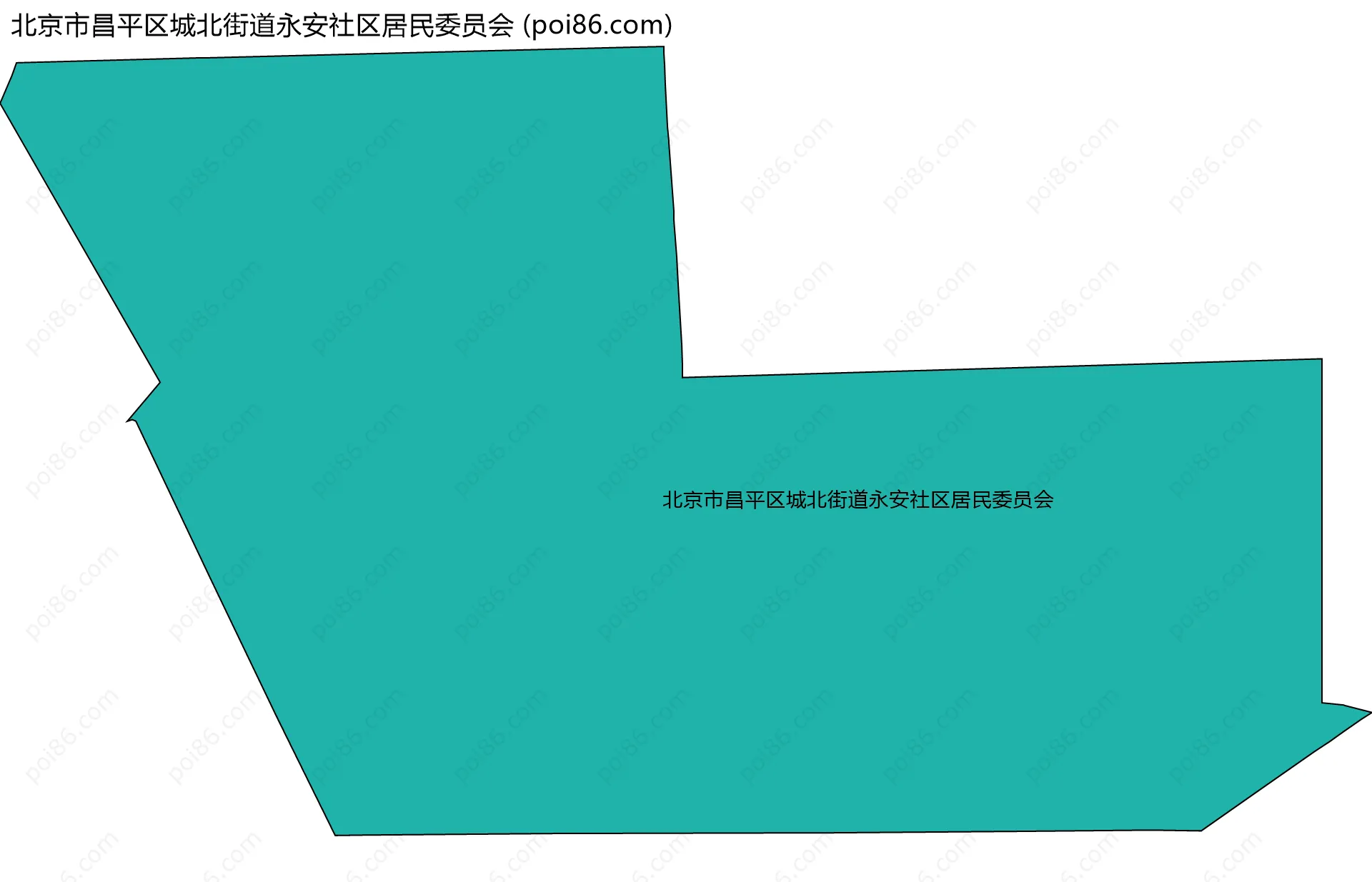 北京市昌平区城北街道永安社区居民委员会边界地图