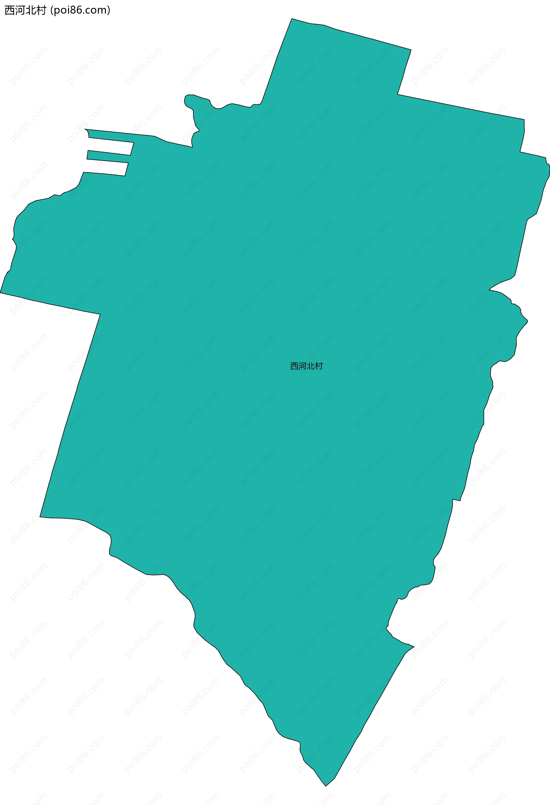 西河北村边界地图