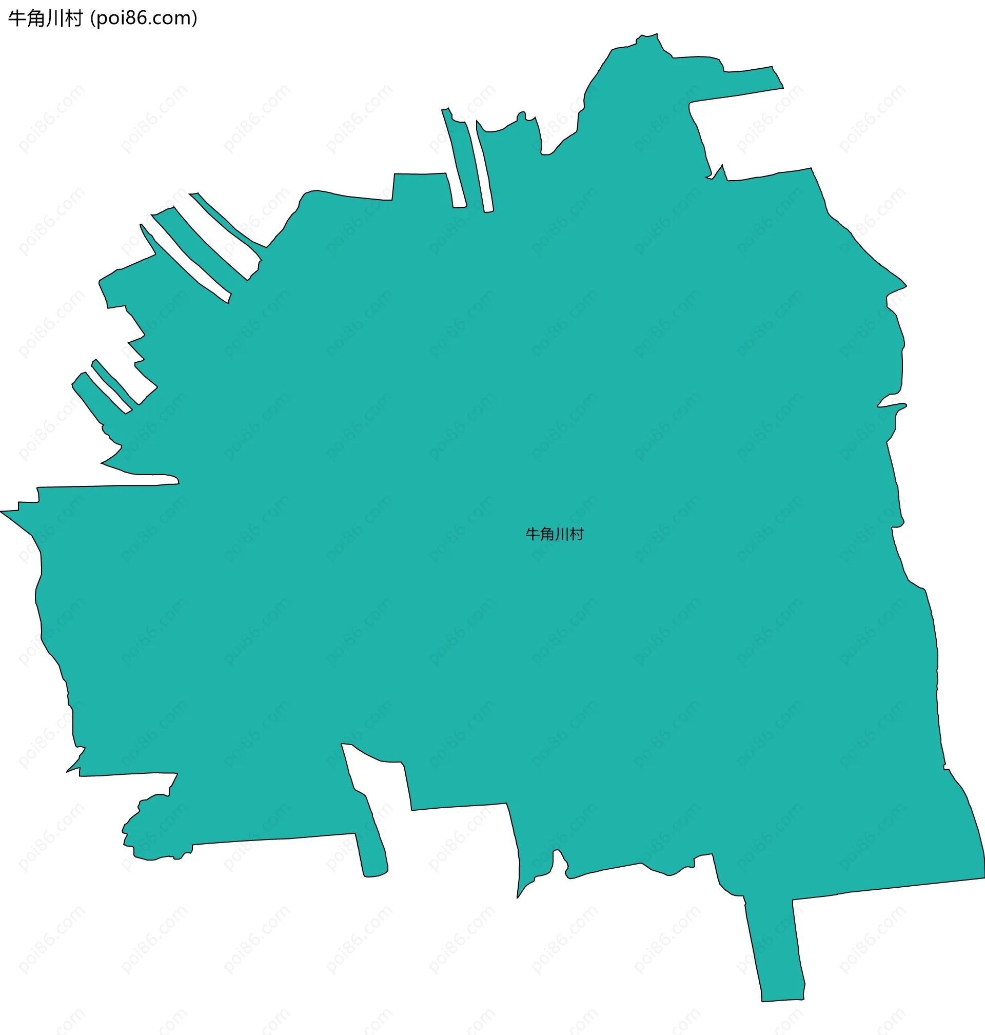 牛角川村边界地图