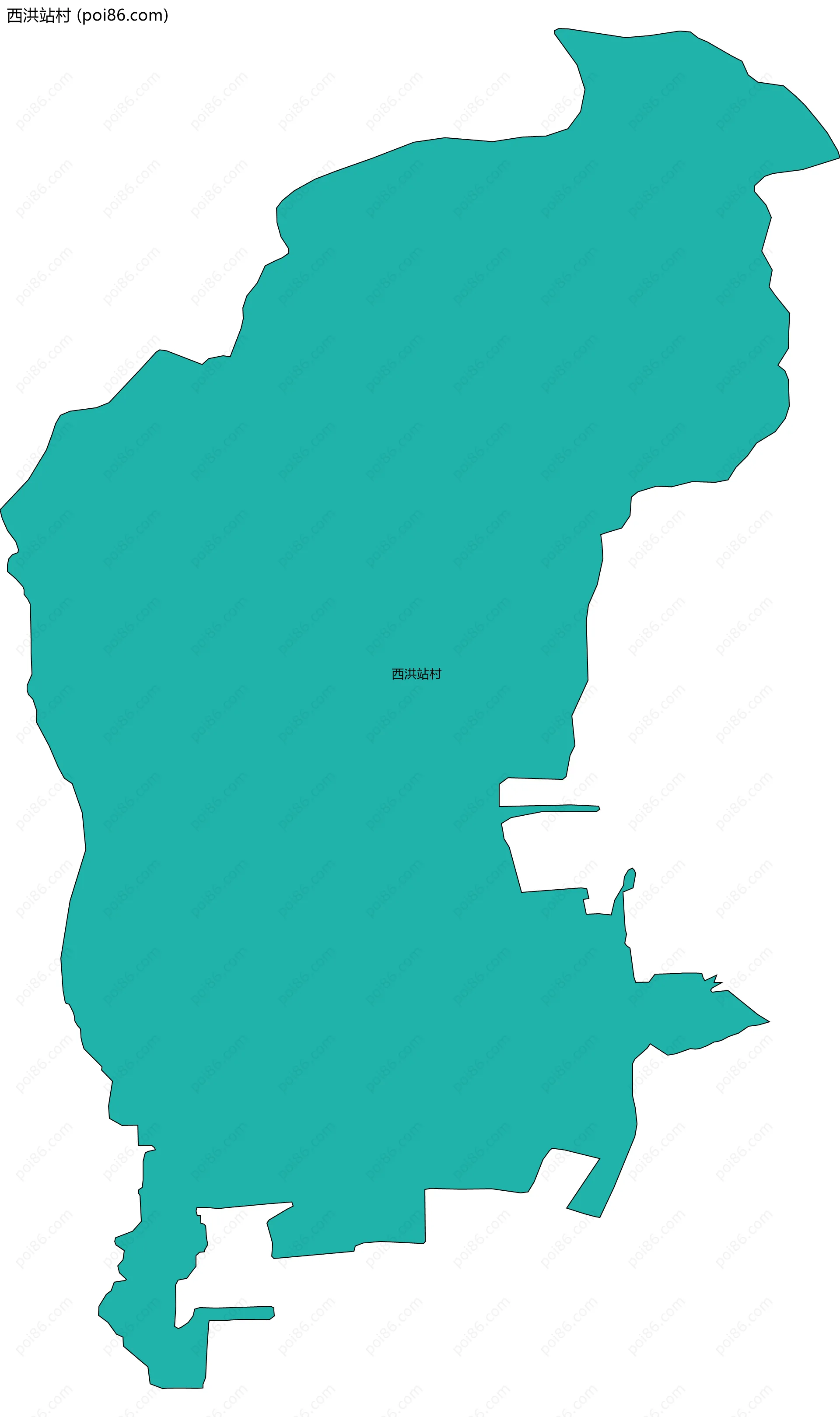 西洪站村边界地图