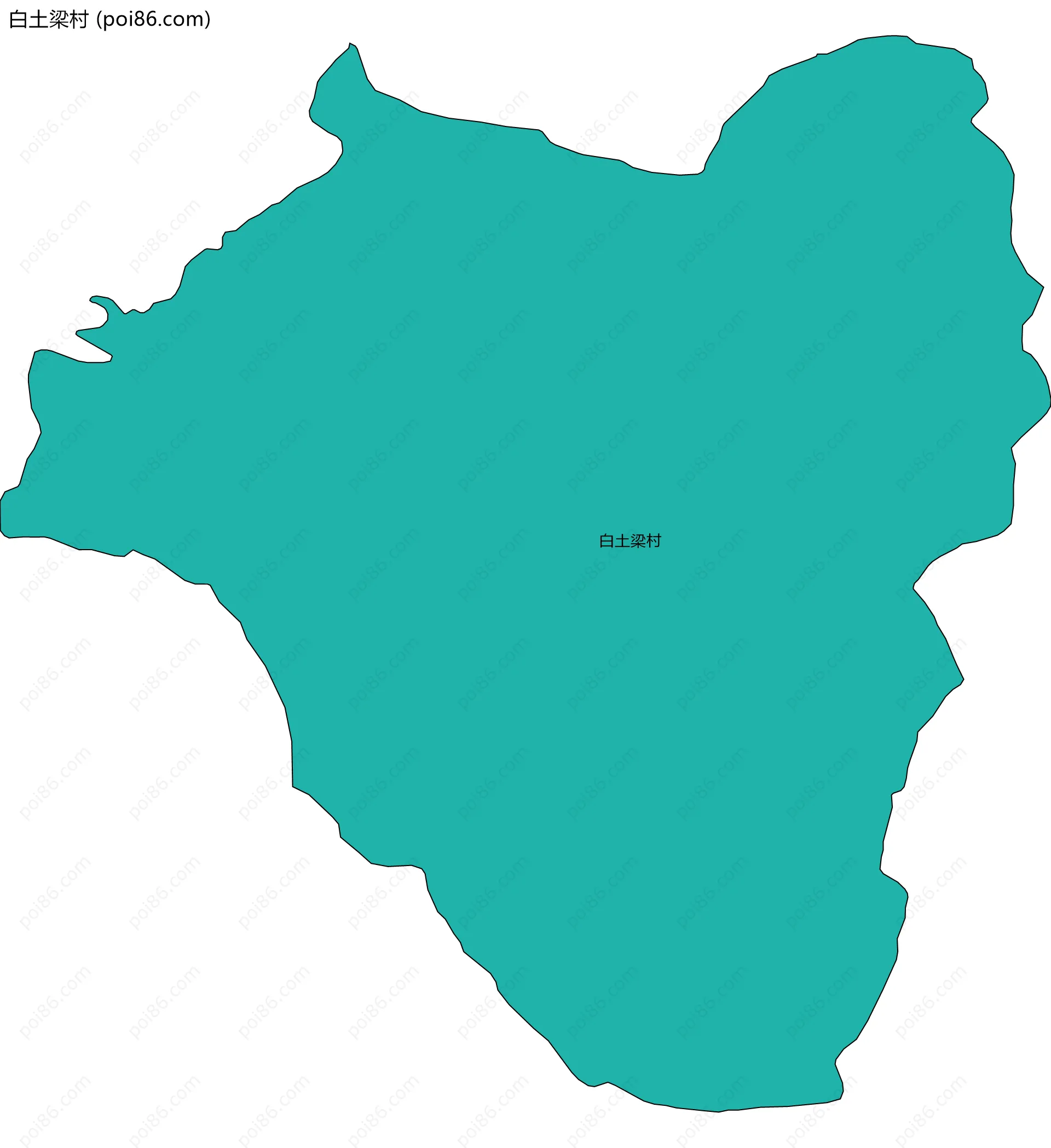 白土梁村边界地图