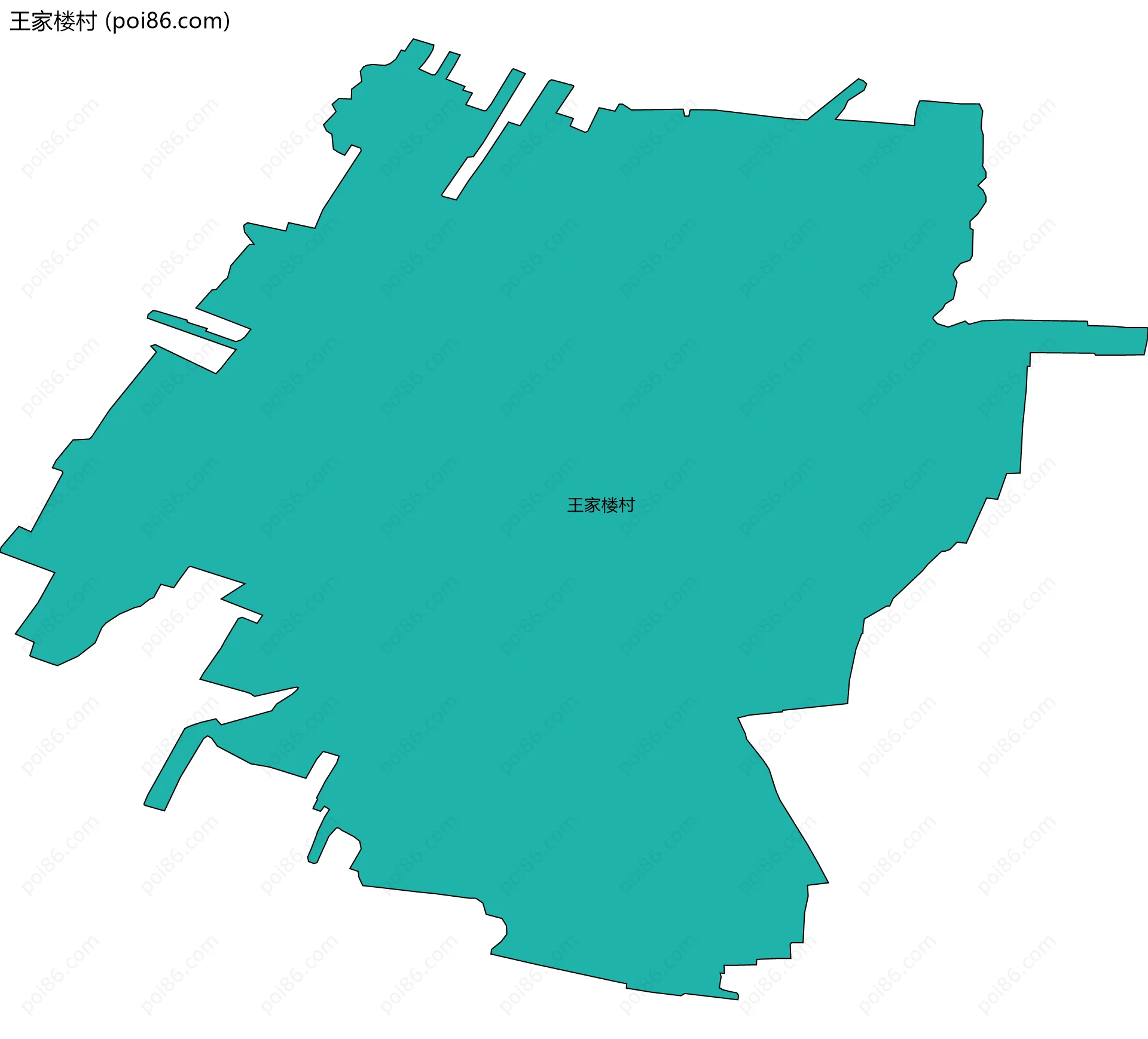 王家楼村边界地图
