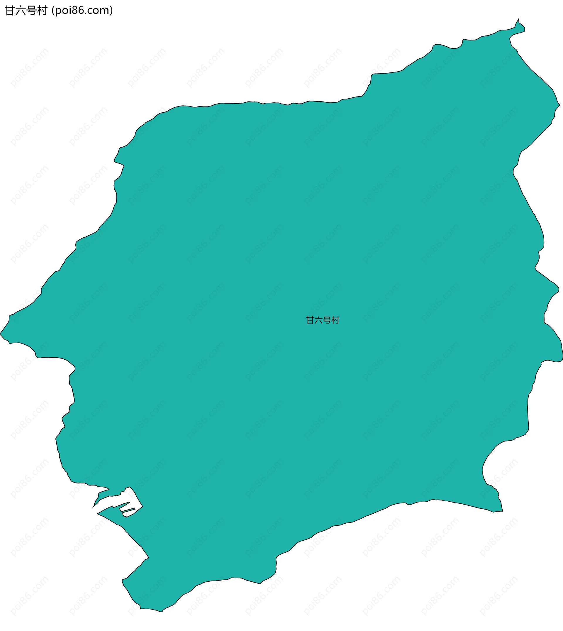 甘六号村边界地图