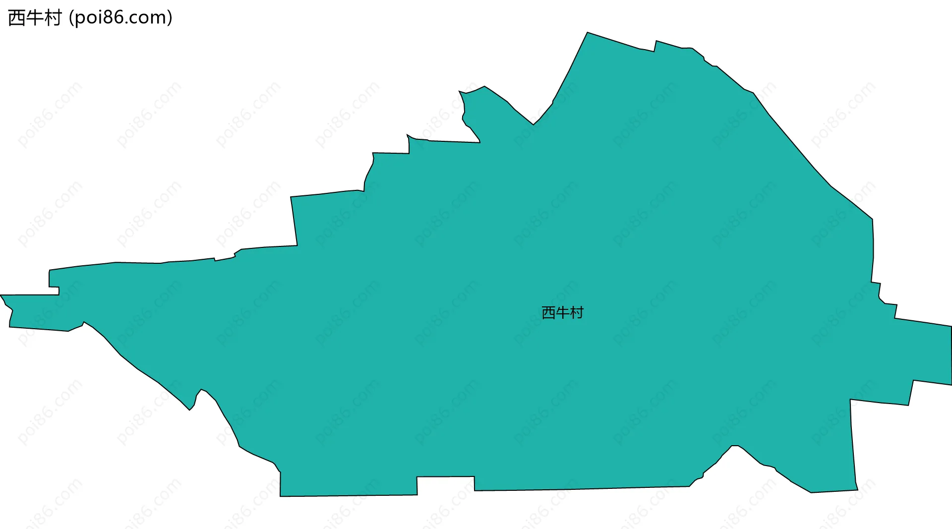 西牛村边界地图