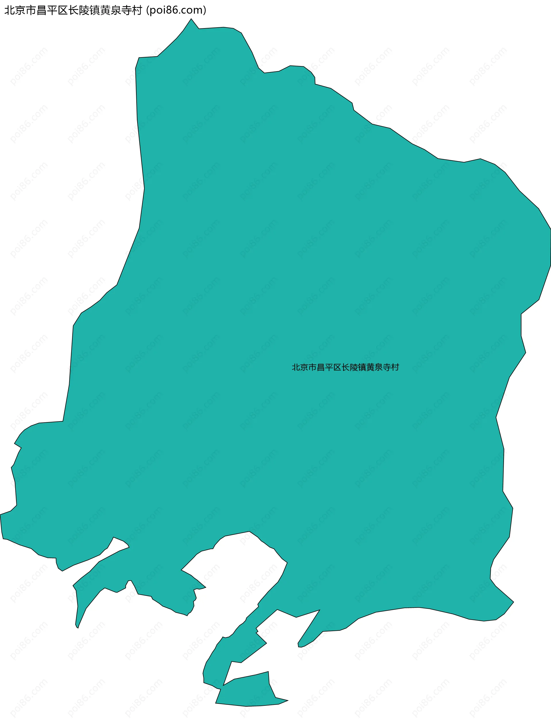 北京市昌平区长陵镇黄泉寺村边界地图