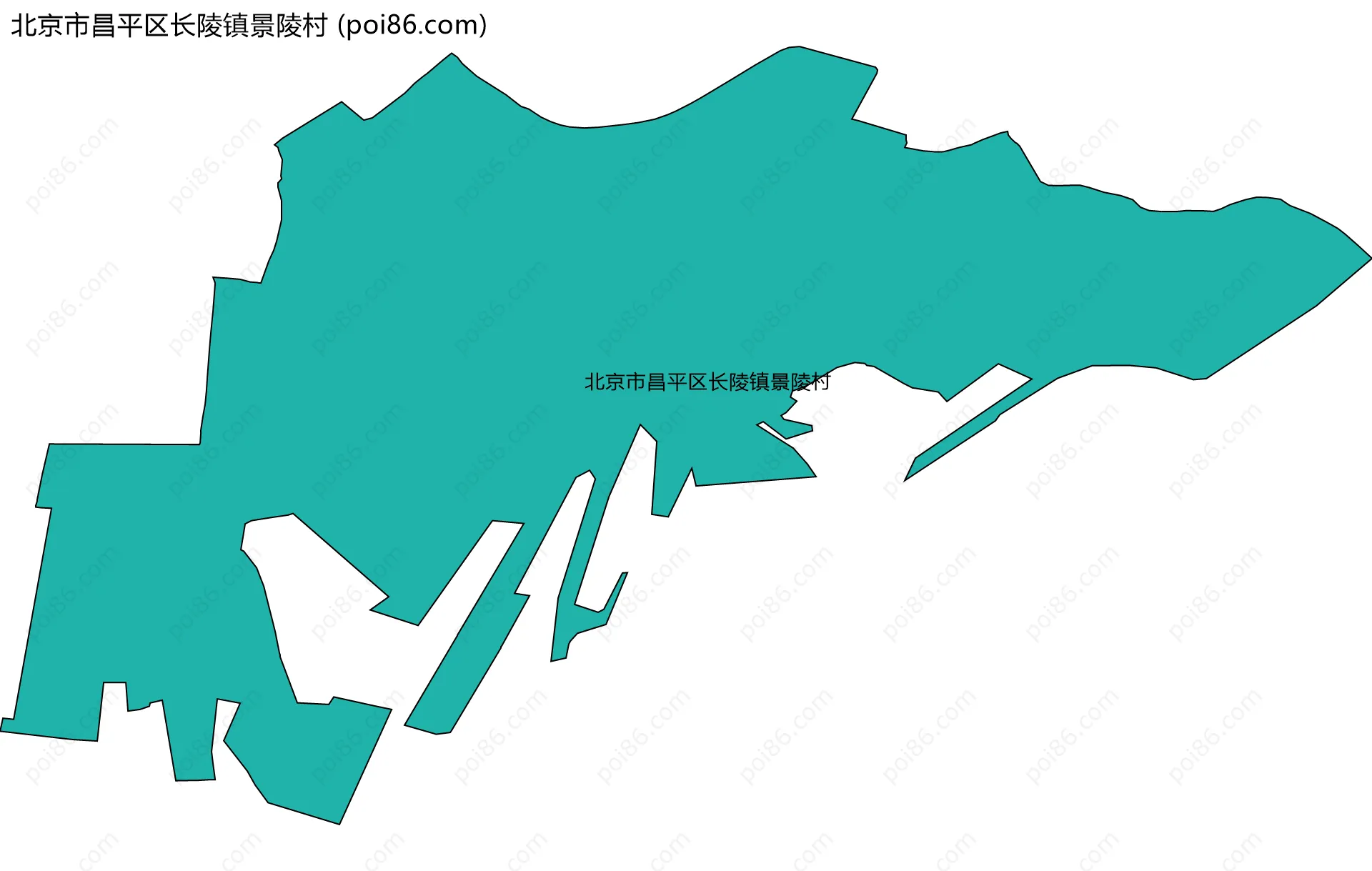北京市昌平区长陵镇景陵村边界地图