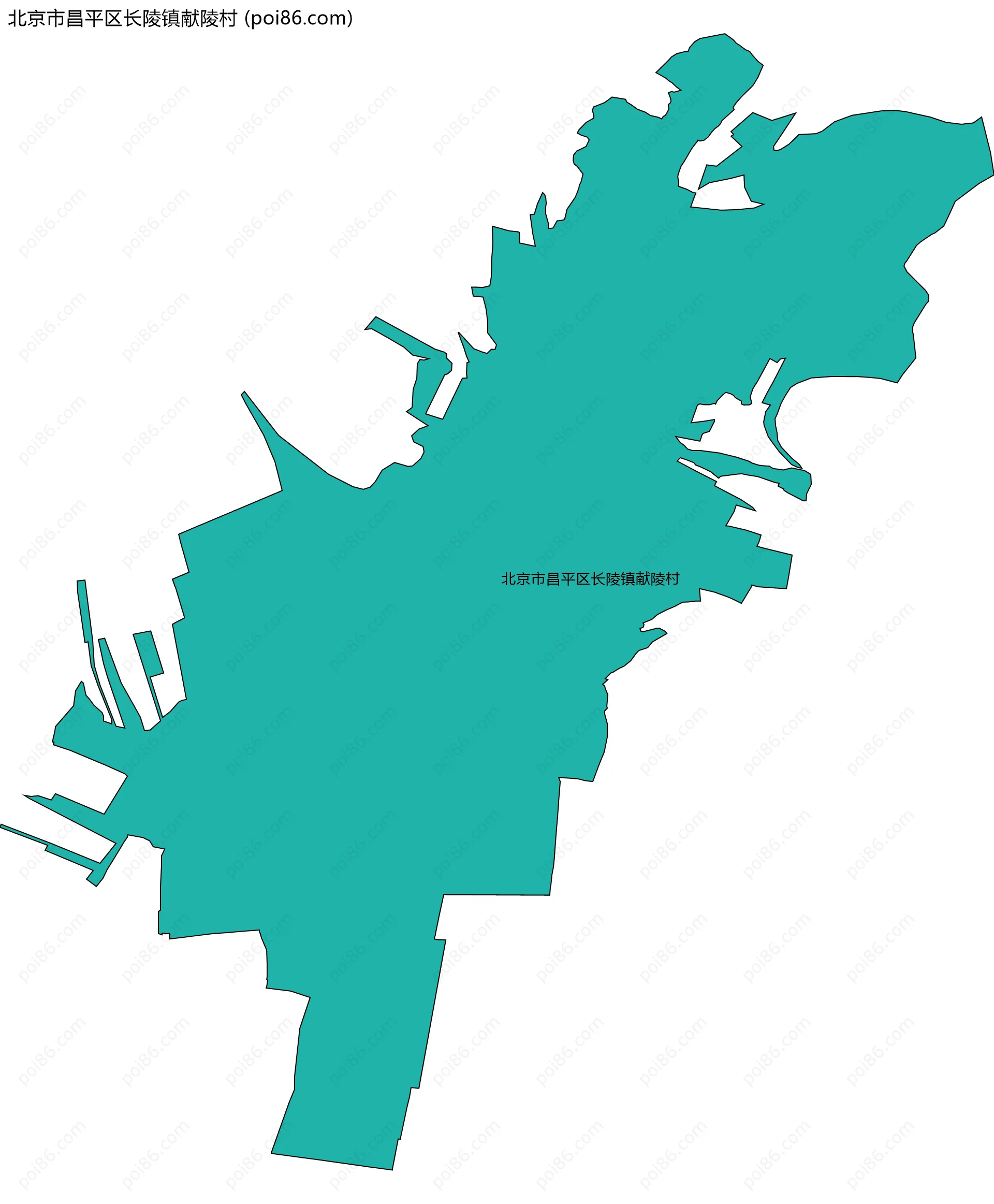 北京市昌平区长陵镇献陵村边界地图