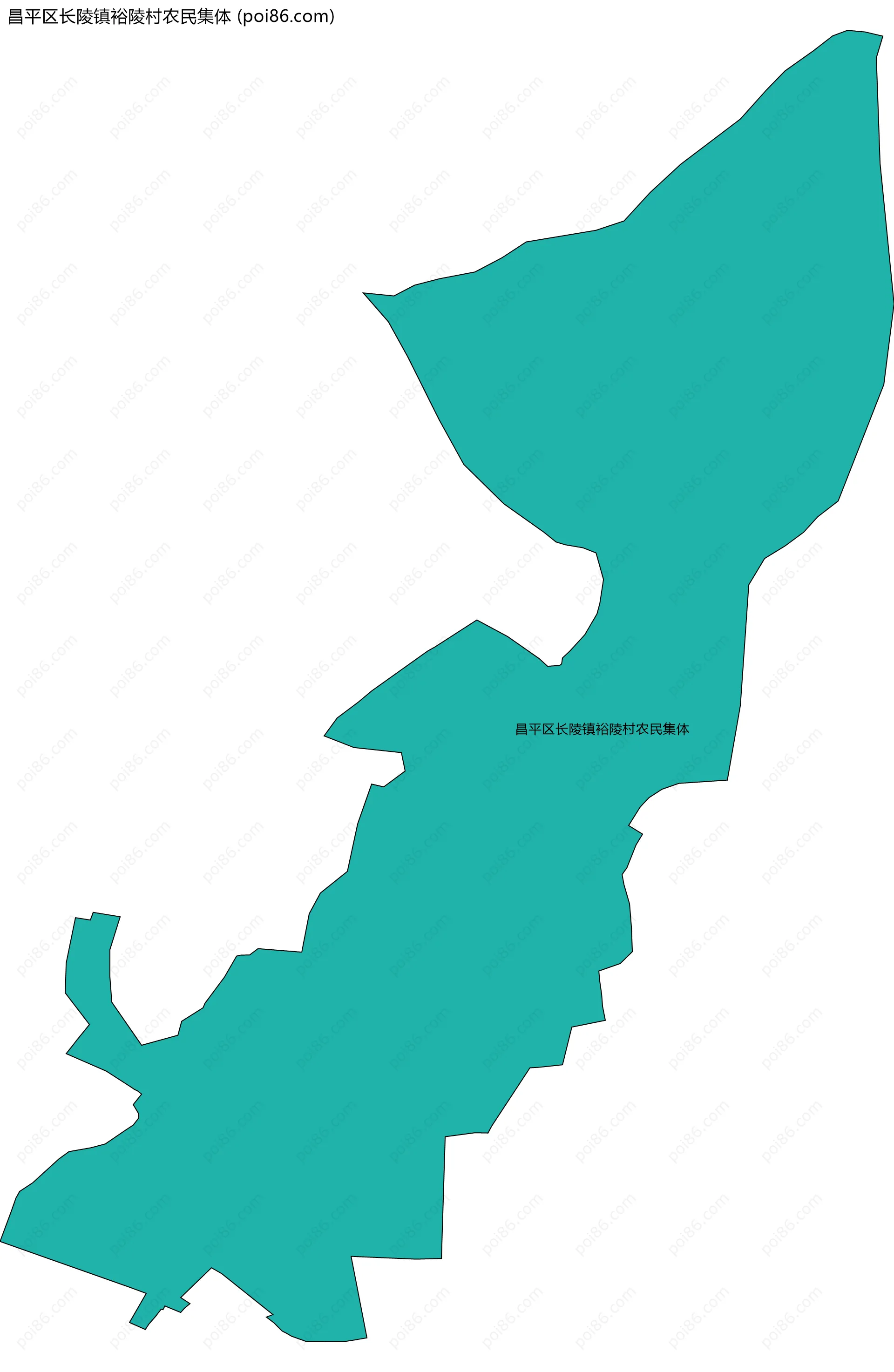 昌平区长陵镇裕陵村农民集体边界地图