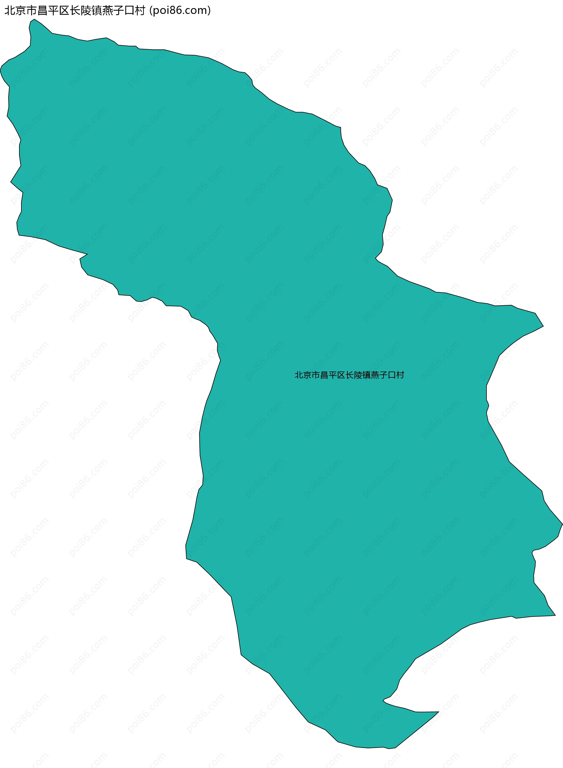 北京市昌平区长陵镇燕子口村边界地图