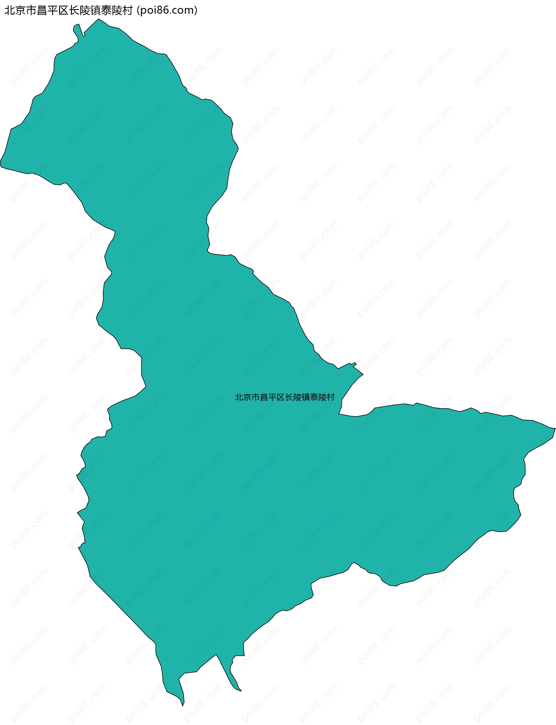 北京市昌平区长陵镇泰陵村边界地图