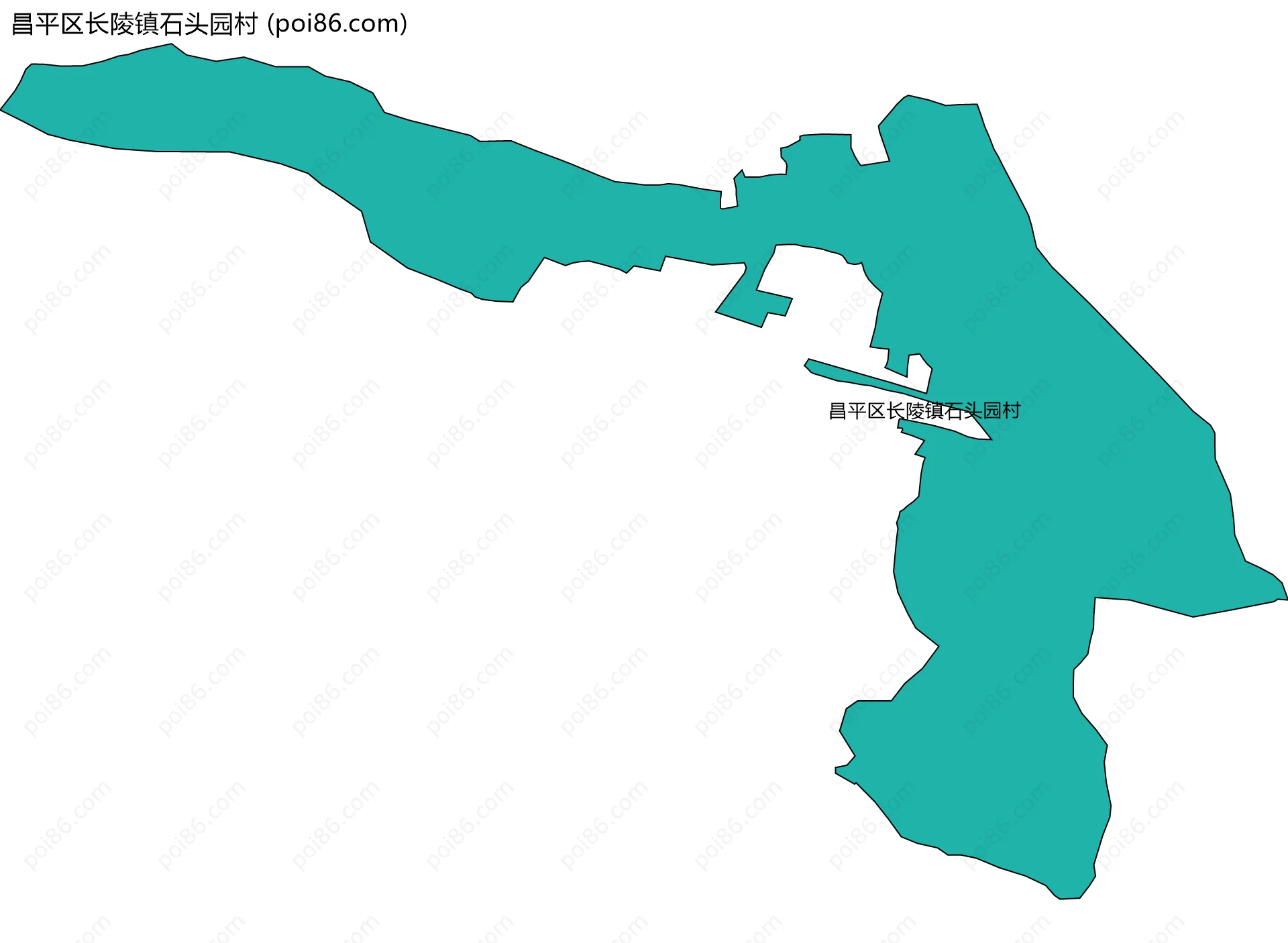 昌平区长陵镇石头园村边界地图