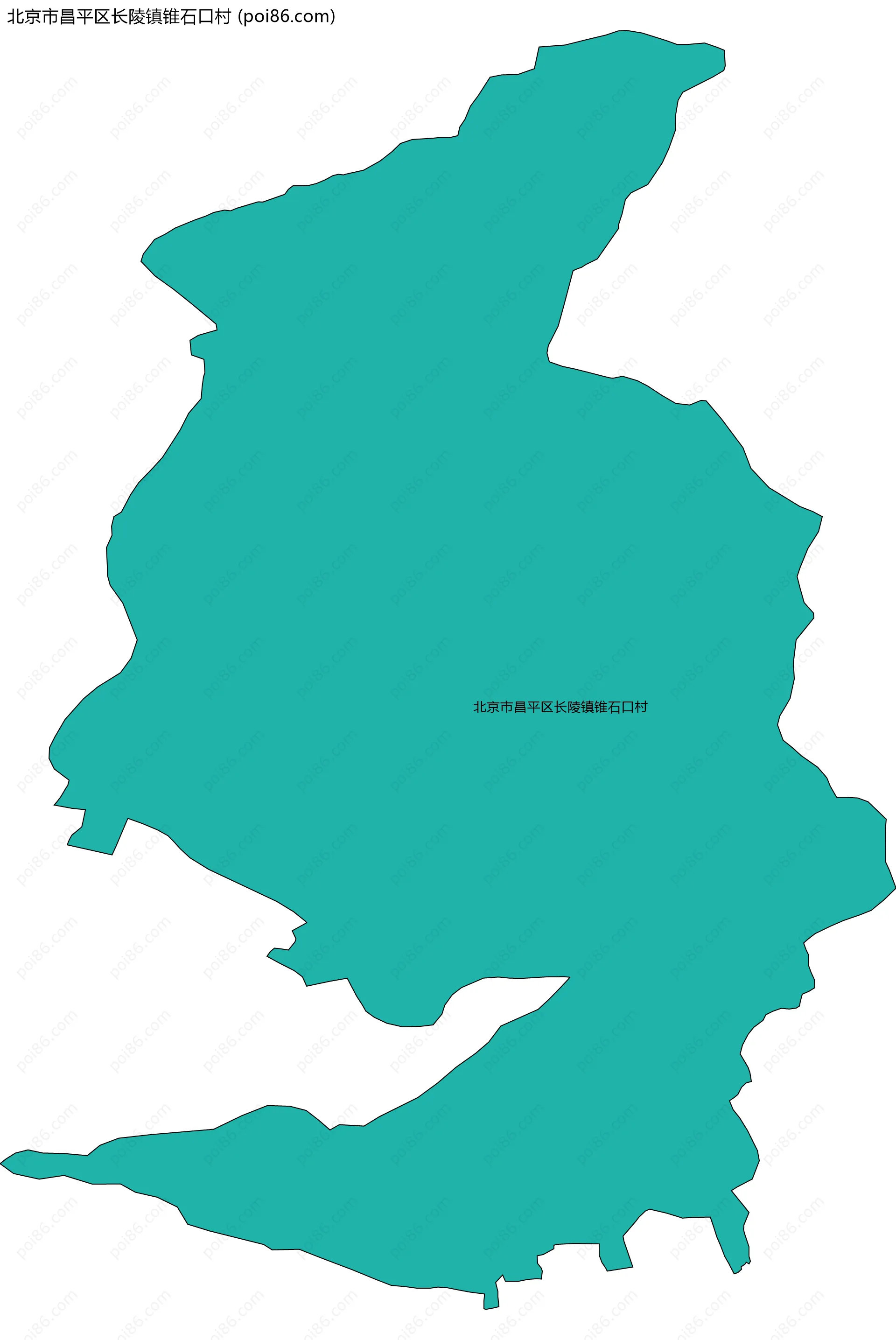 北京市昌平区长陵镇锥石口村边界地图