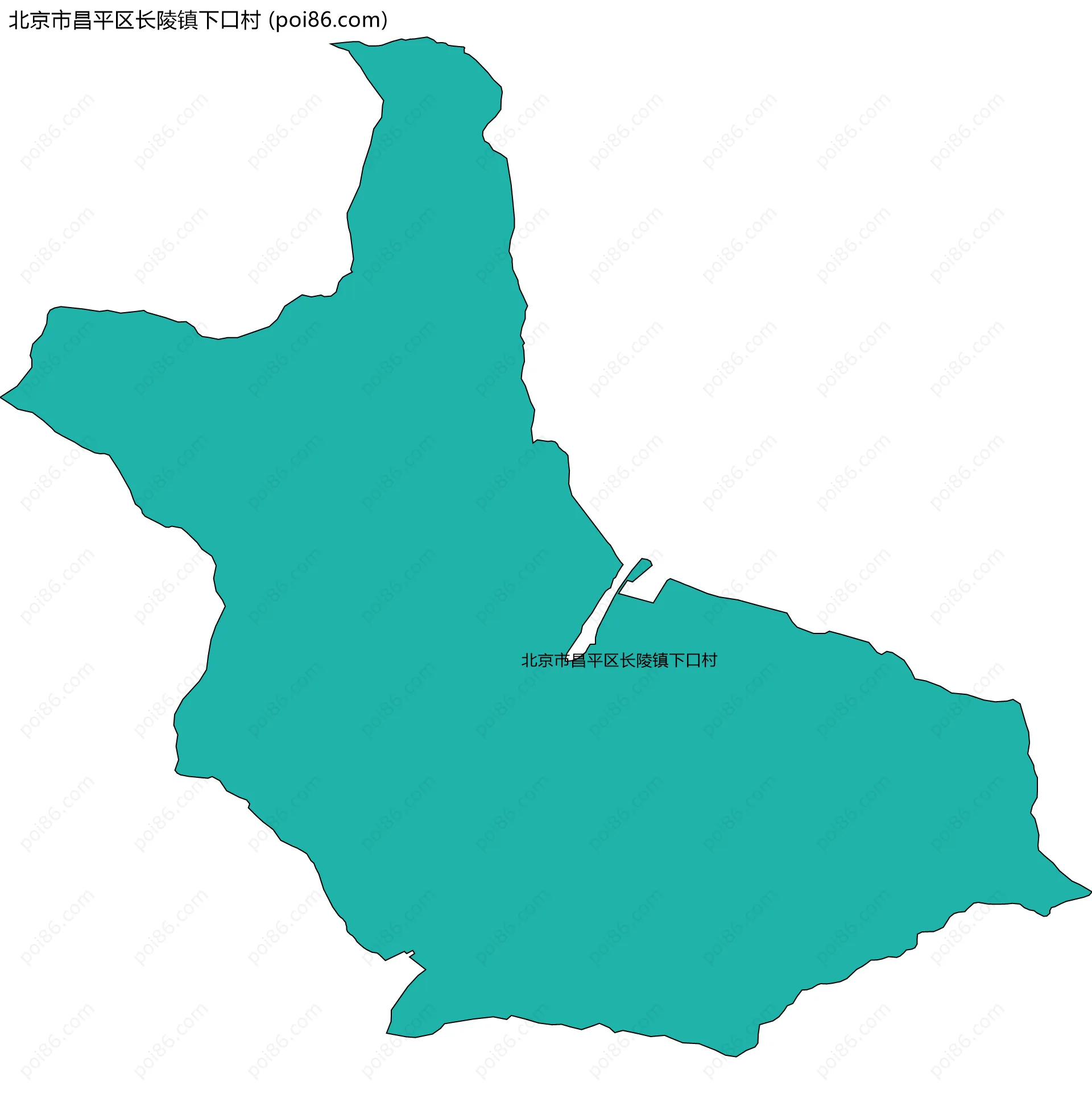 北京市昌平区长陵镇下口村边界地图