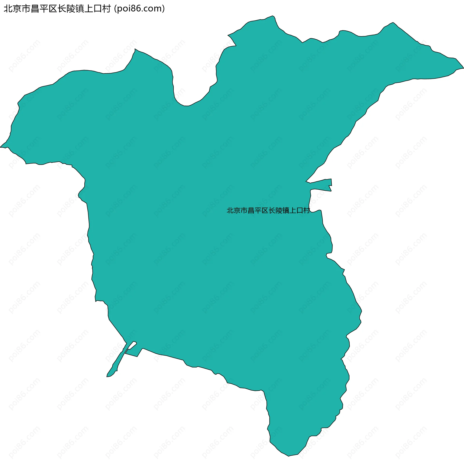 北京市昌平区长陵镇上口村边界地图