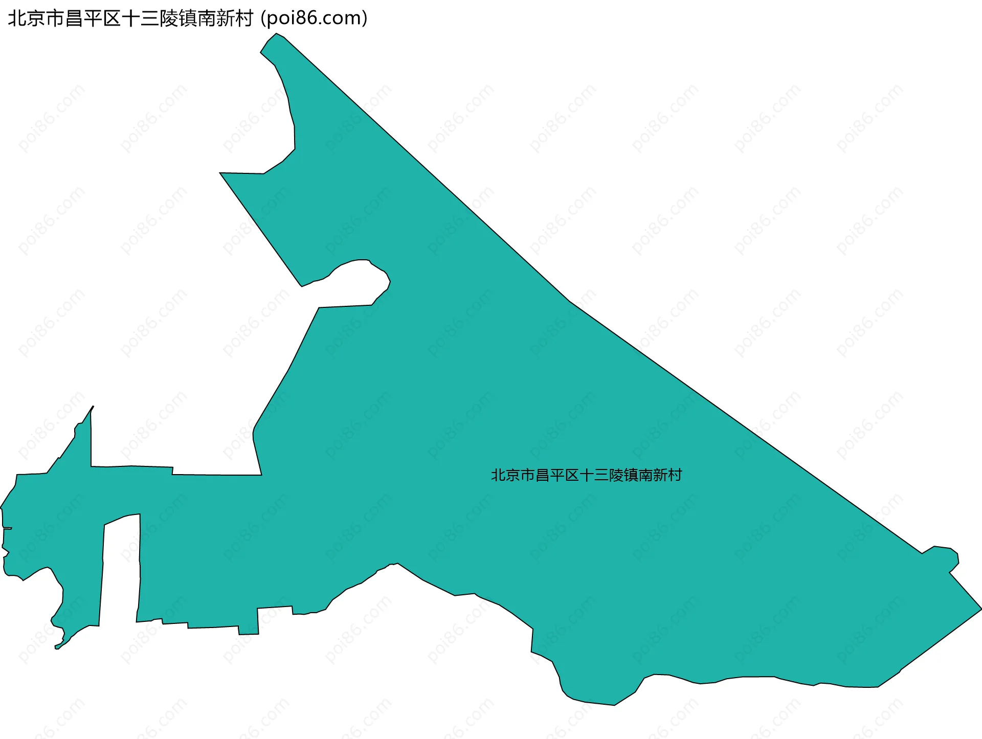 北京市昌平区十三陵镇南新村边界地图