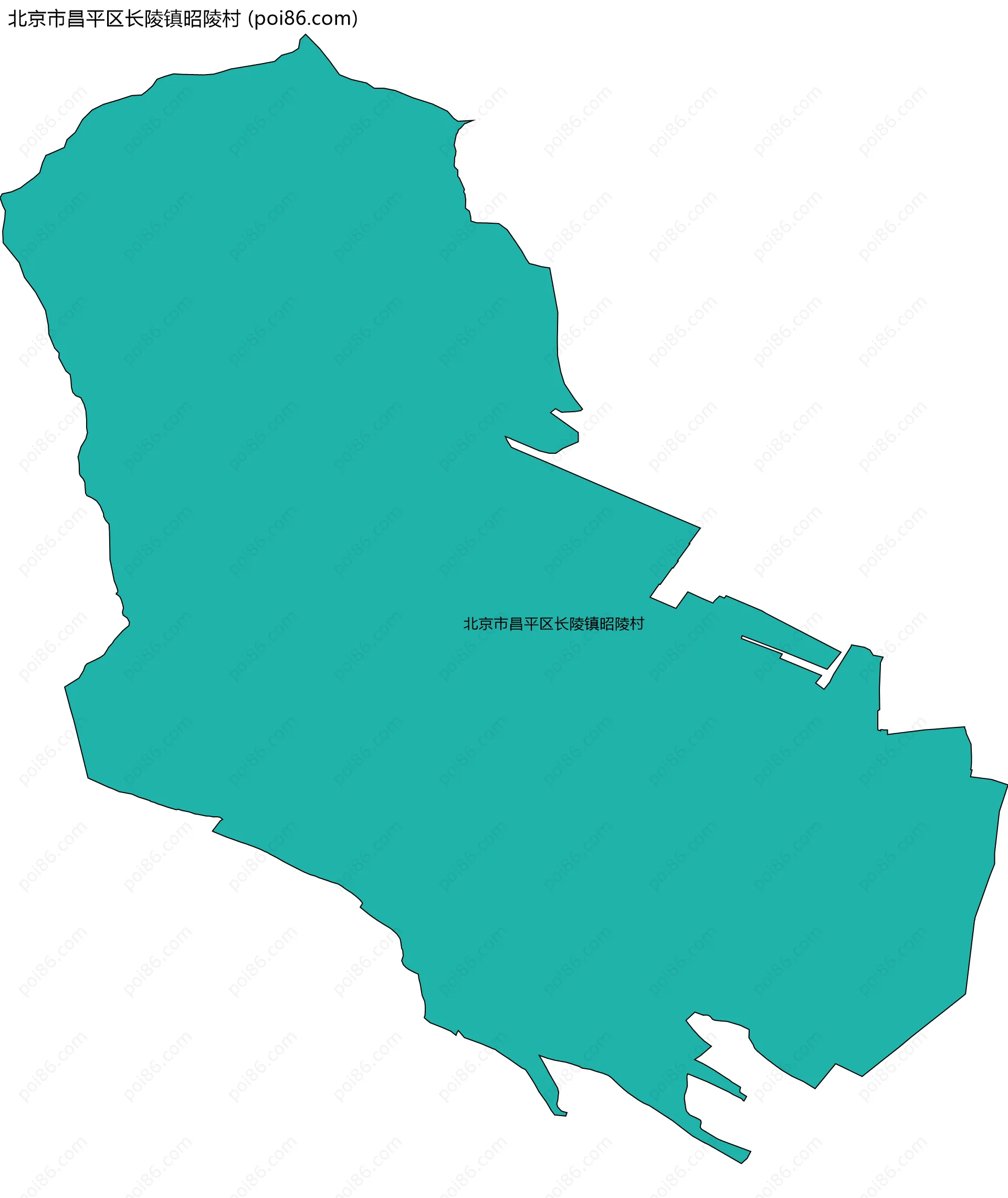 北京市昌平区长陵镇昭陵村边界地图