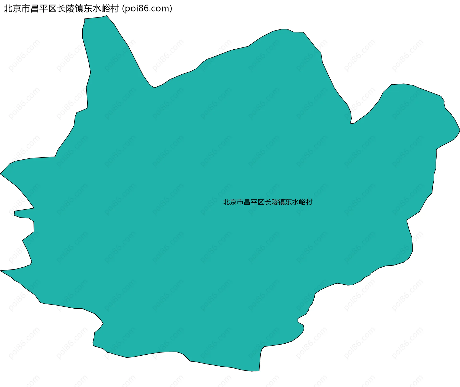 北京市昌平区长陵镇东水峪村边界地图