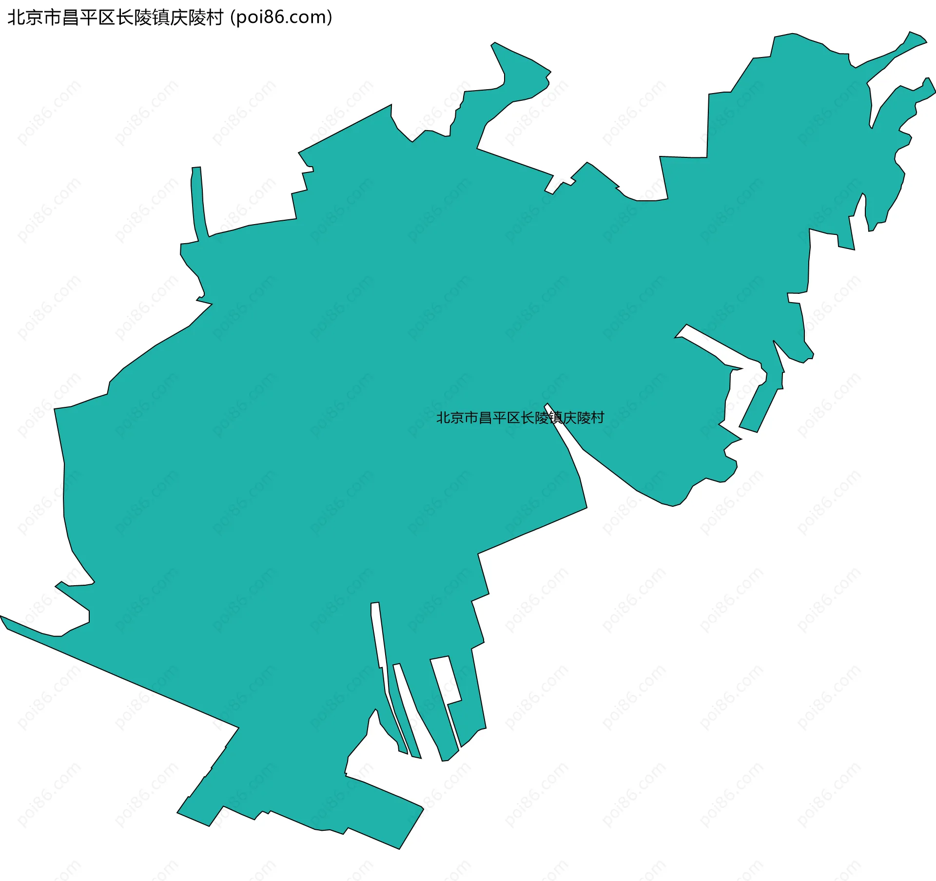 北京市昌平区长陵镇庆陵村边界地图
