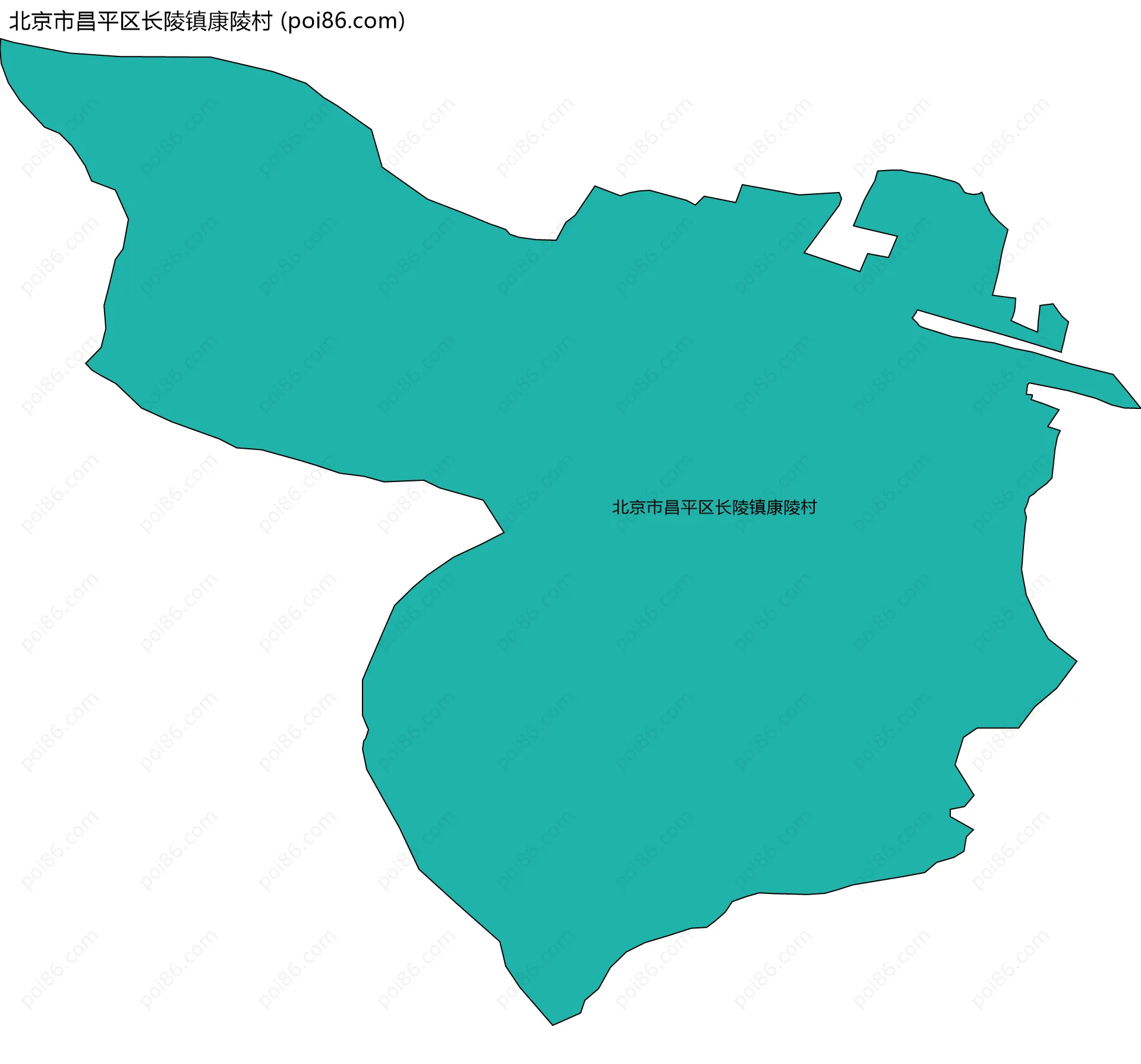 北京市昌平区长陵镇康陵村边界地图