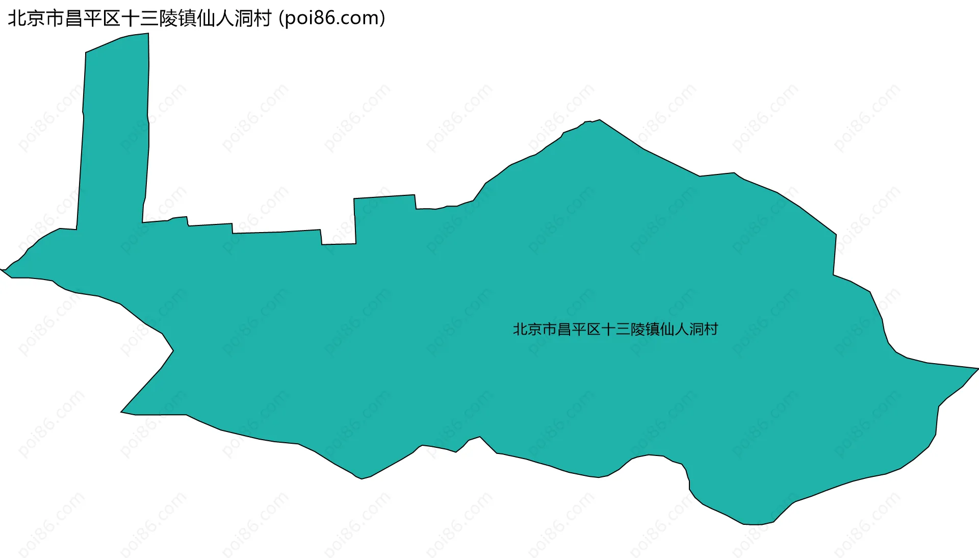 北京市昌平区十三陵镇仙人洞村边界地图