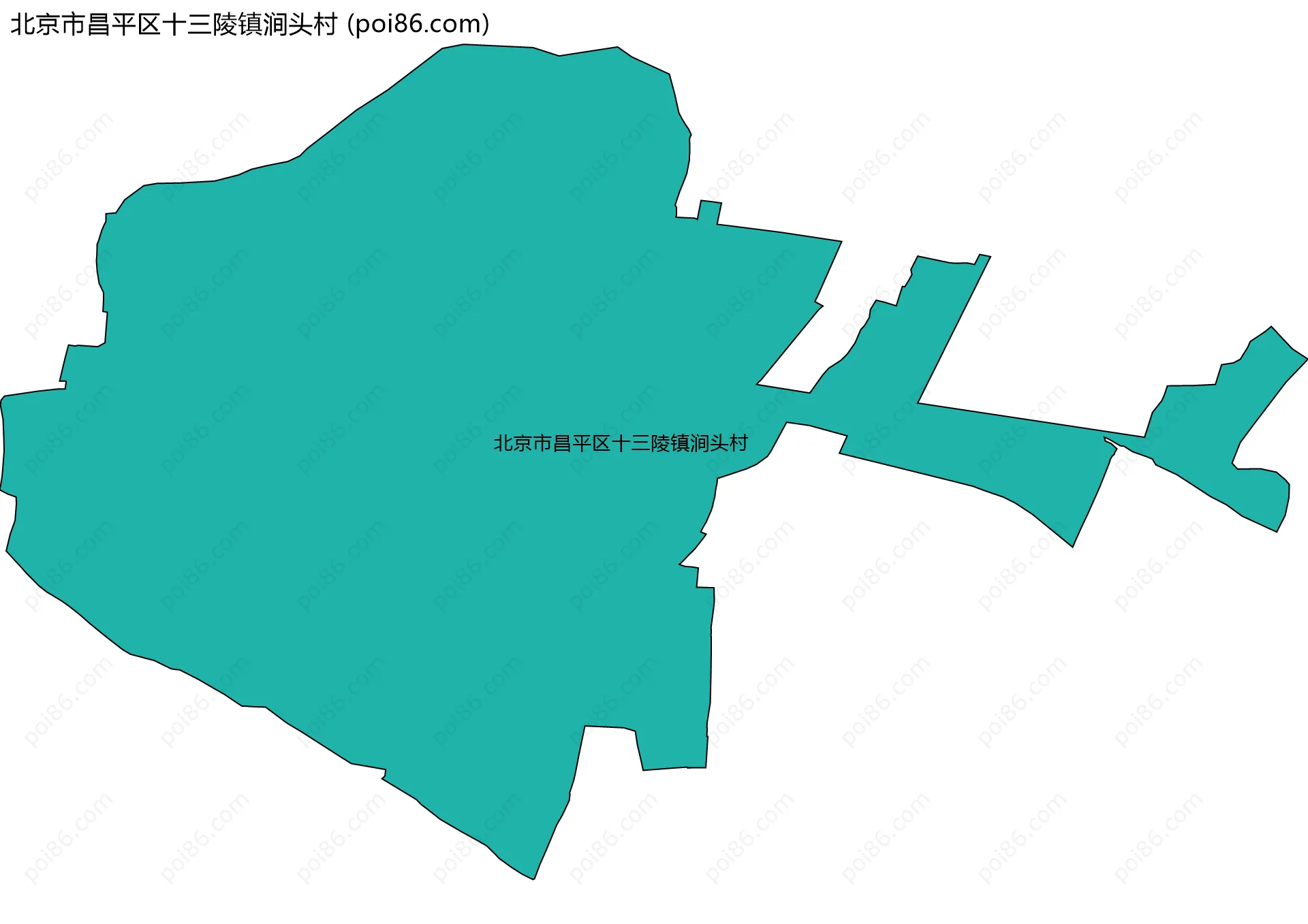 北京市昌平区十三陵镇涧头村边界地图