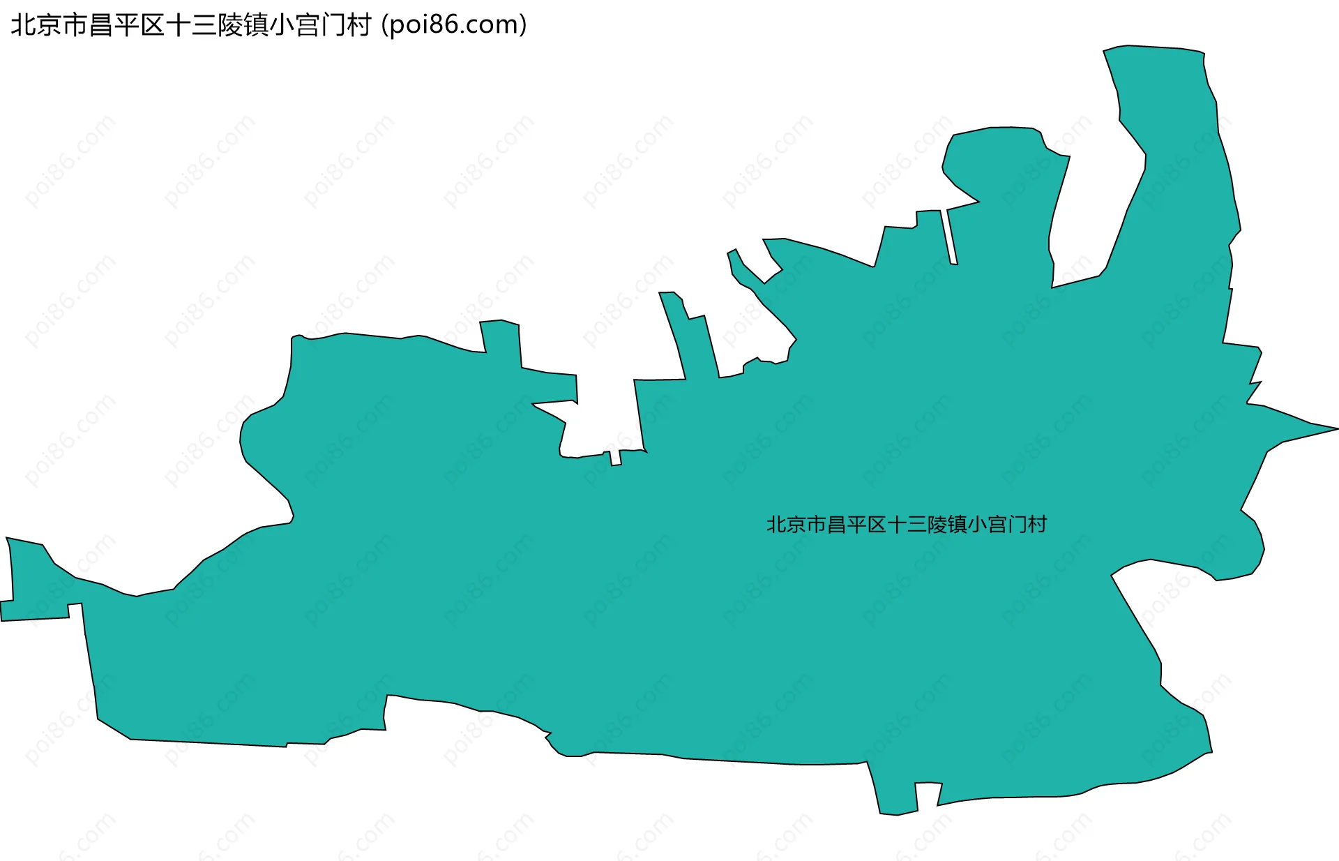 北京市昌平区十三陵镇小宫门村边界地图