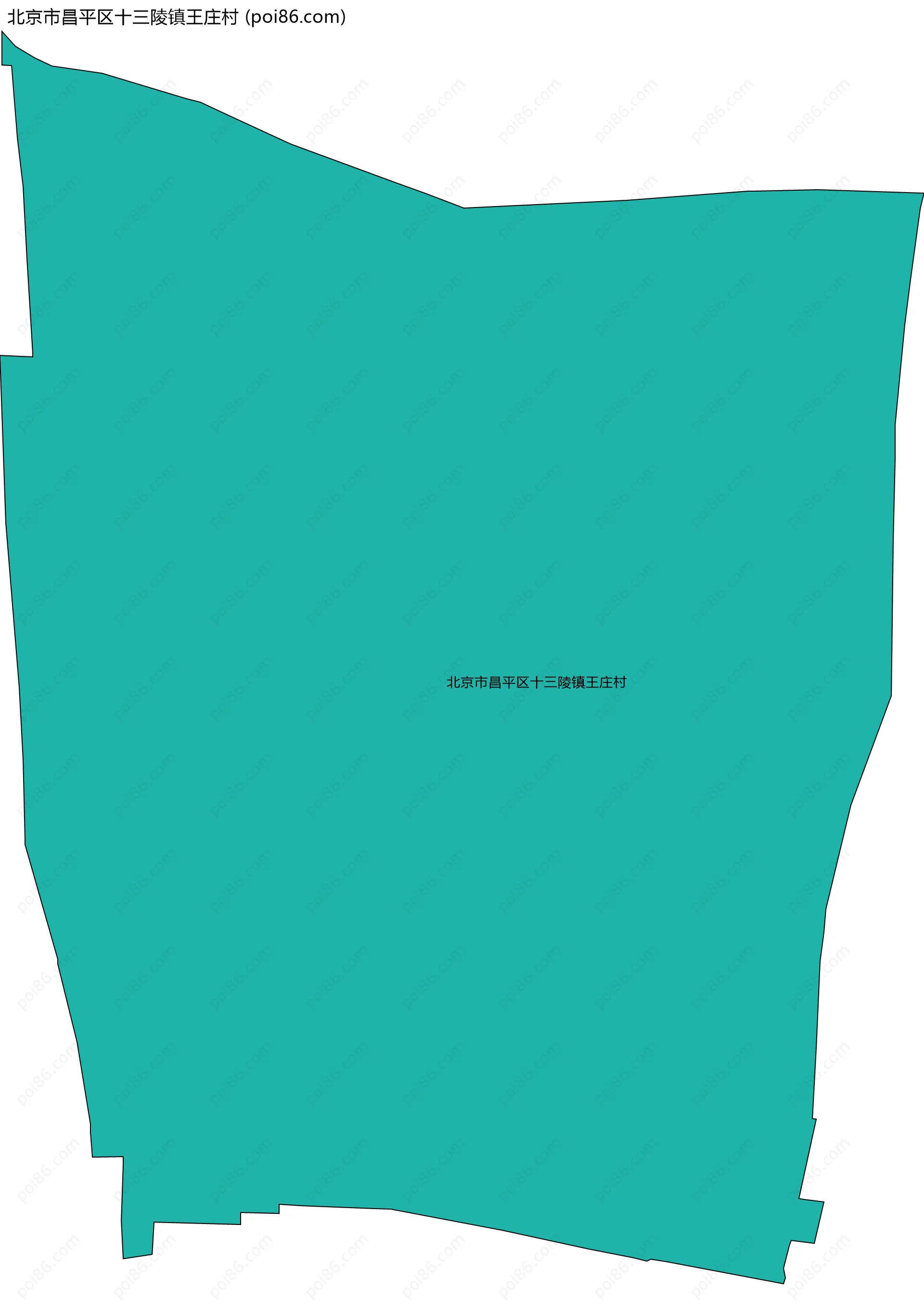 北京市昌平区十三陵镇王庄村边界地图
