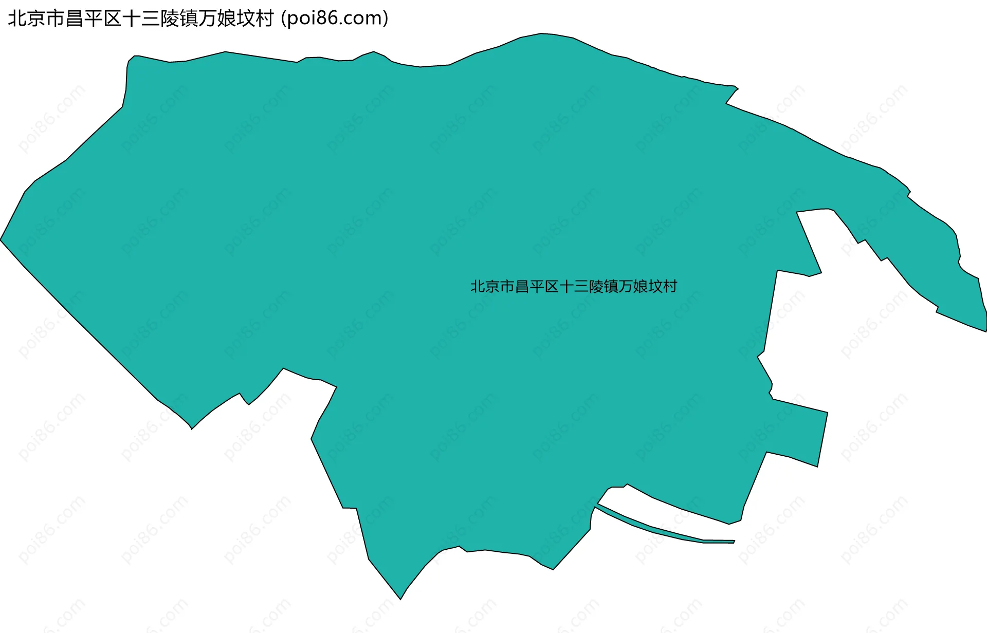 北京市昌平区十三陵镇万娘坟村边界地图