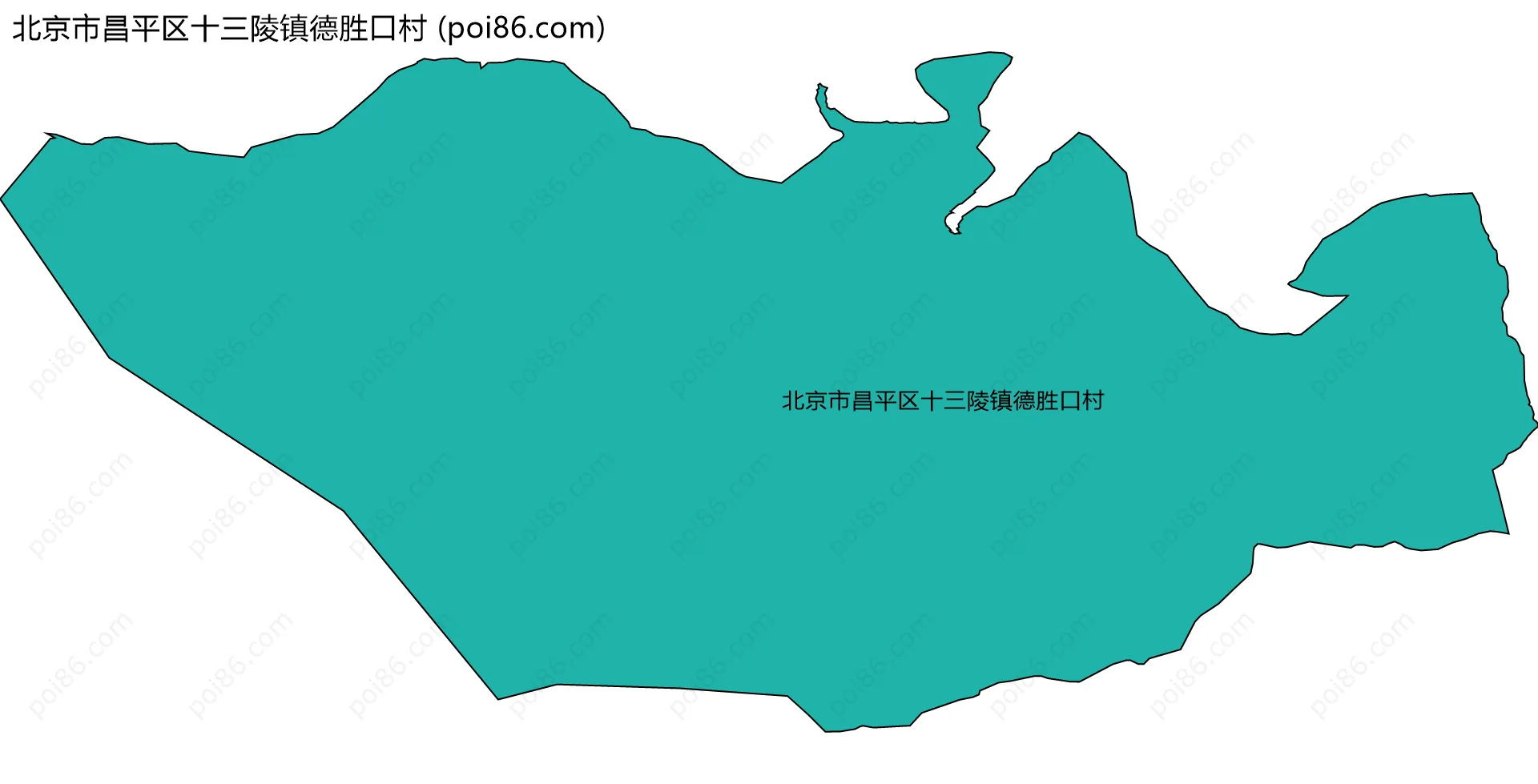 北京市昌平区十三陵镇德胜口村边界地图