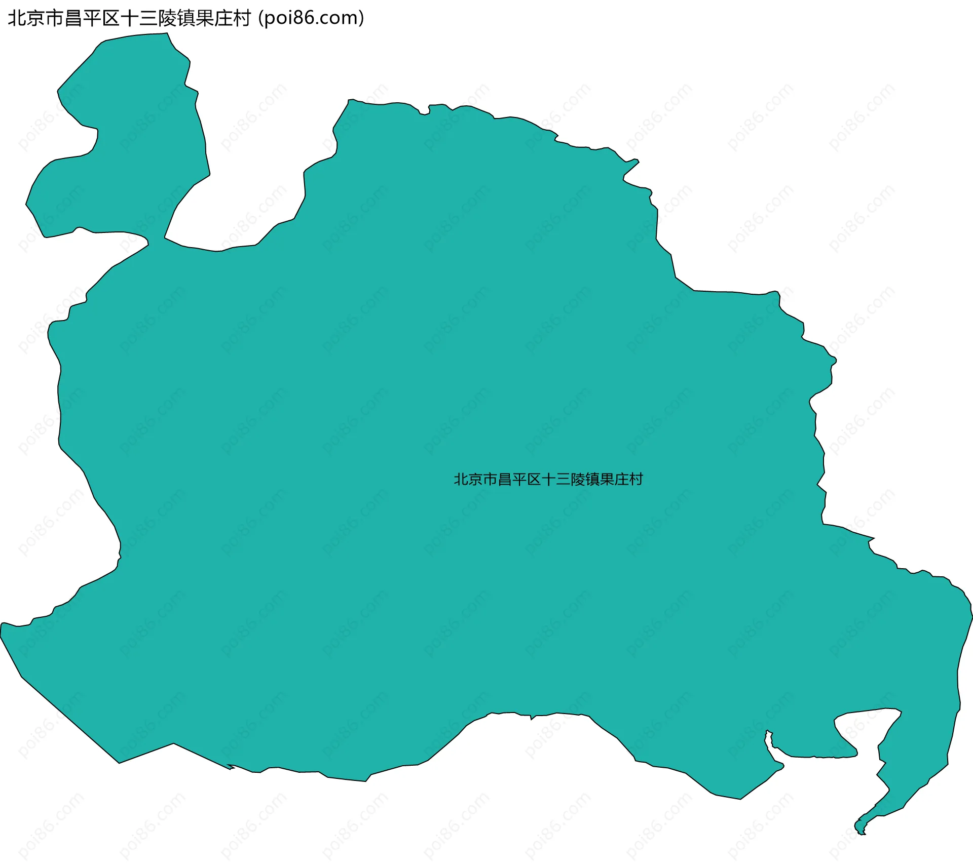 北京市昌平区十三陵镇果庄村边界地图