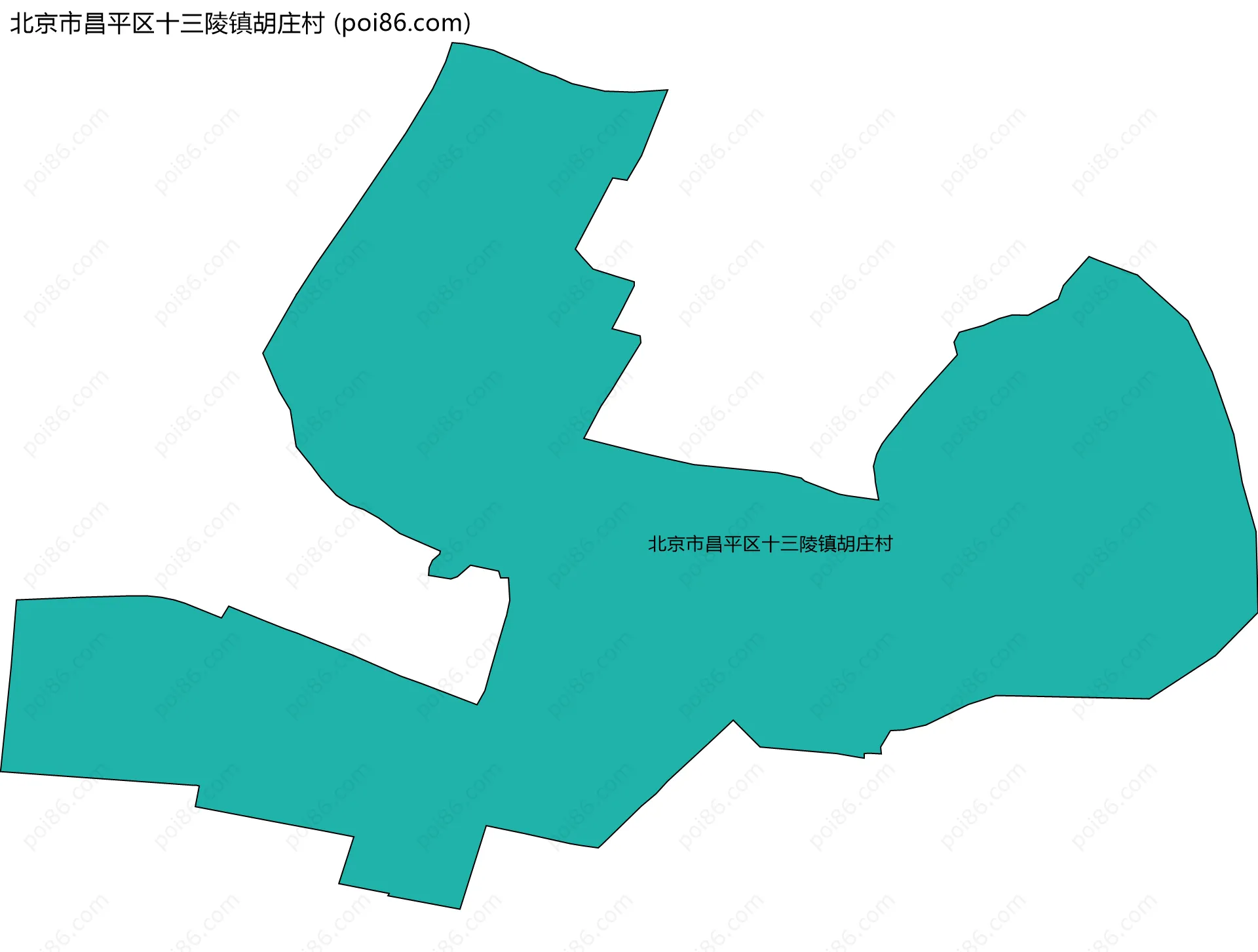 北京市昌平区十三陵镇胡庄村边界地图