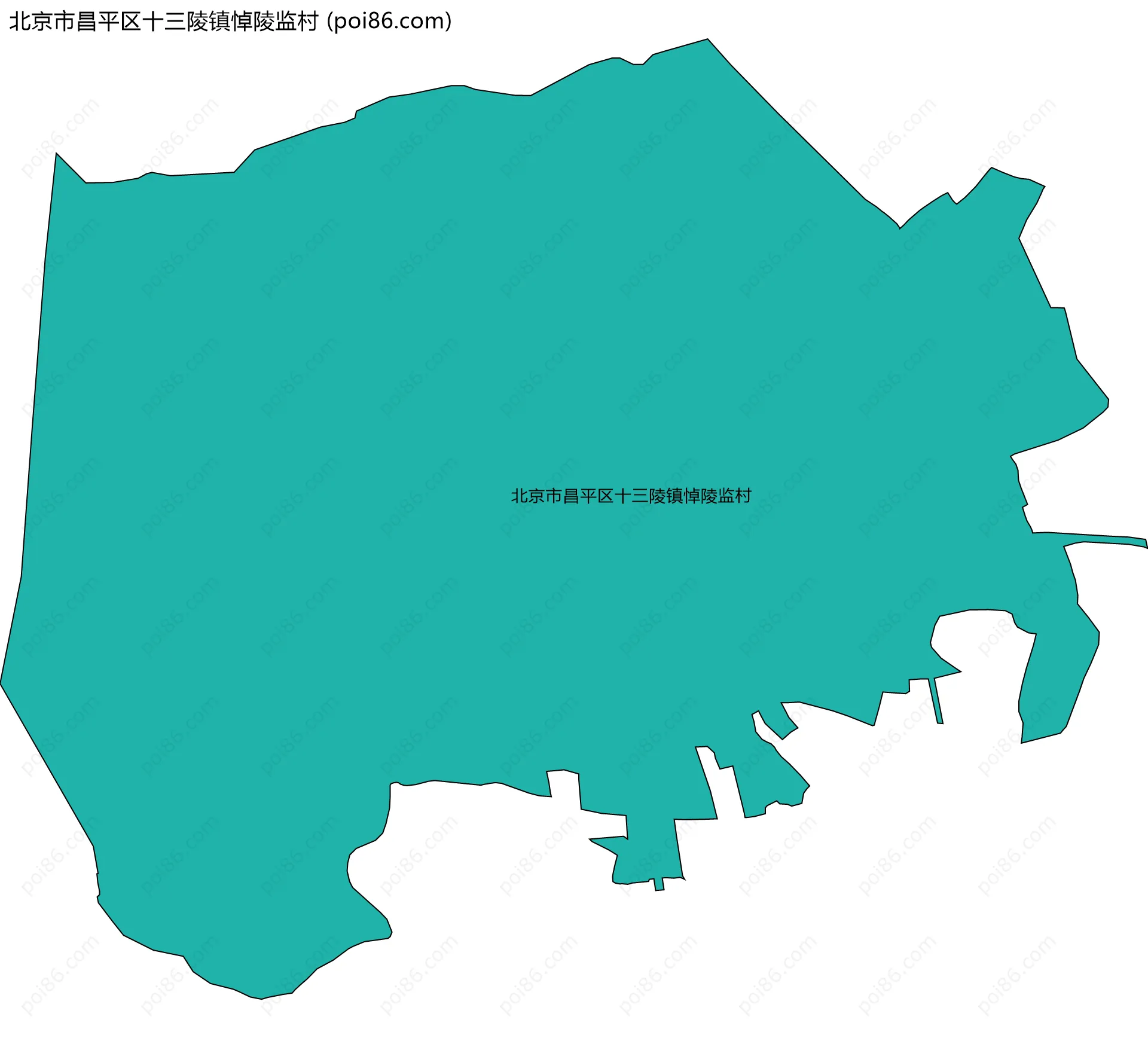 北京市昌平区十三陵镇悼陵监村边界地图