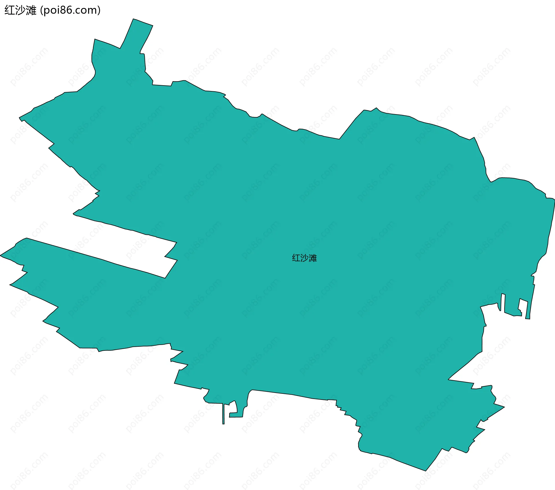 红沙滩边界地图