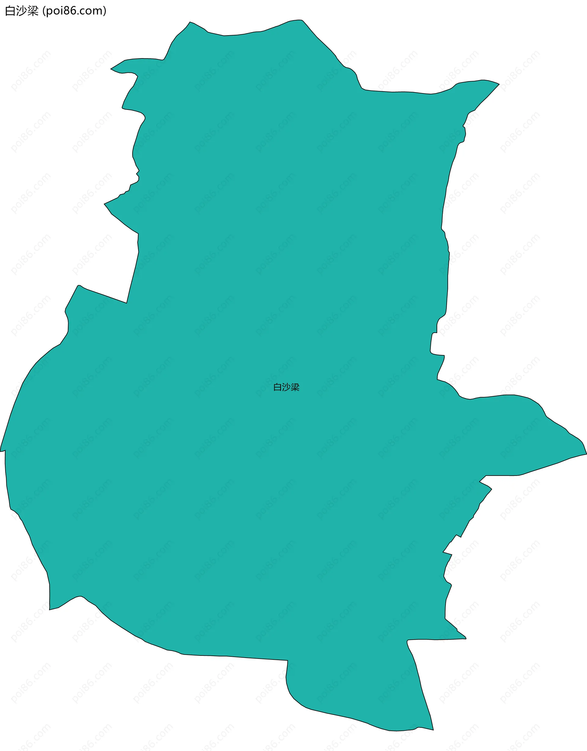 白沙梁边界地图