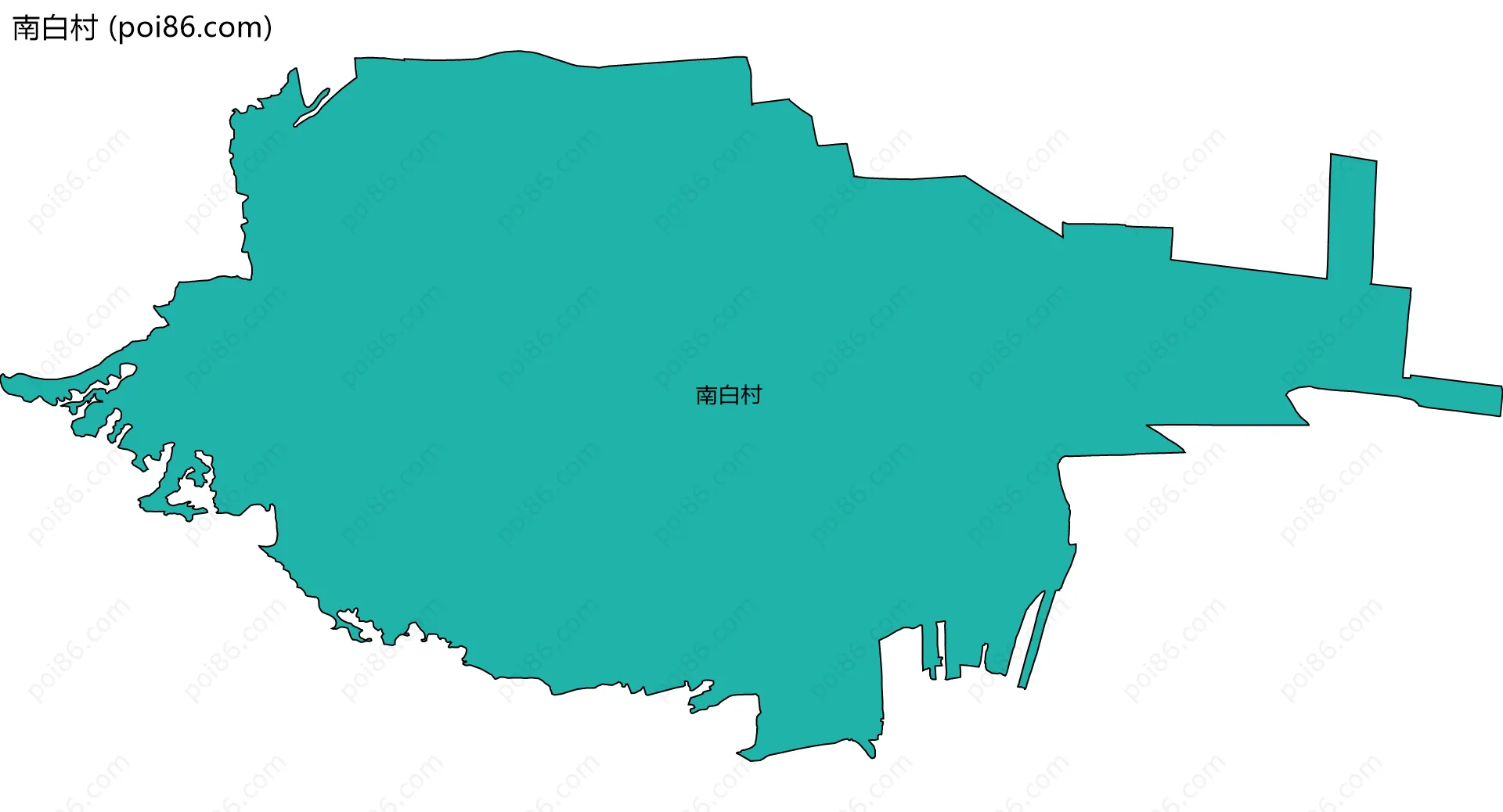 南白村边界地图