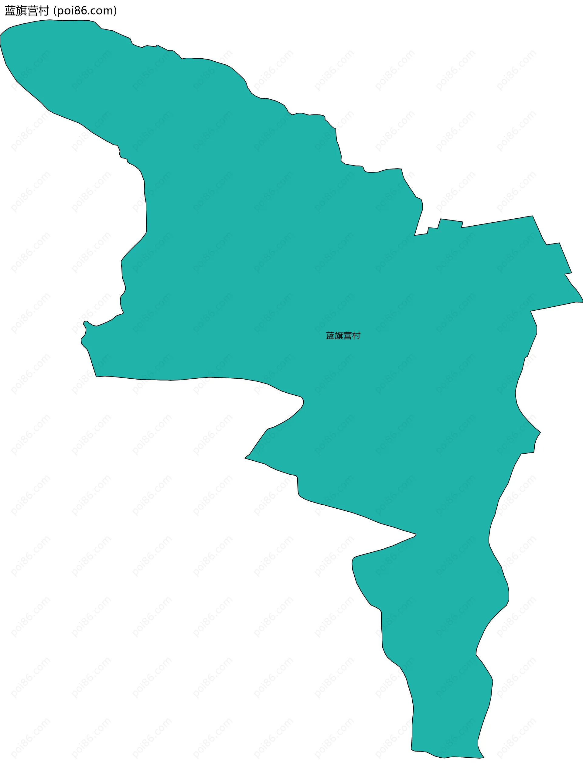 蓝旗营村边界地图