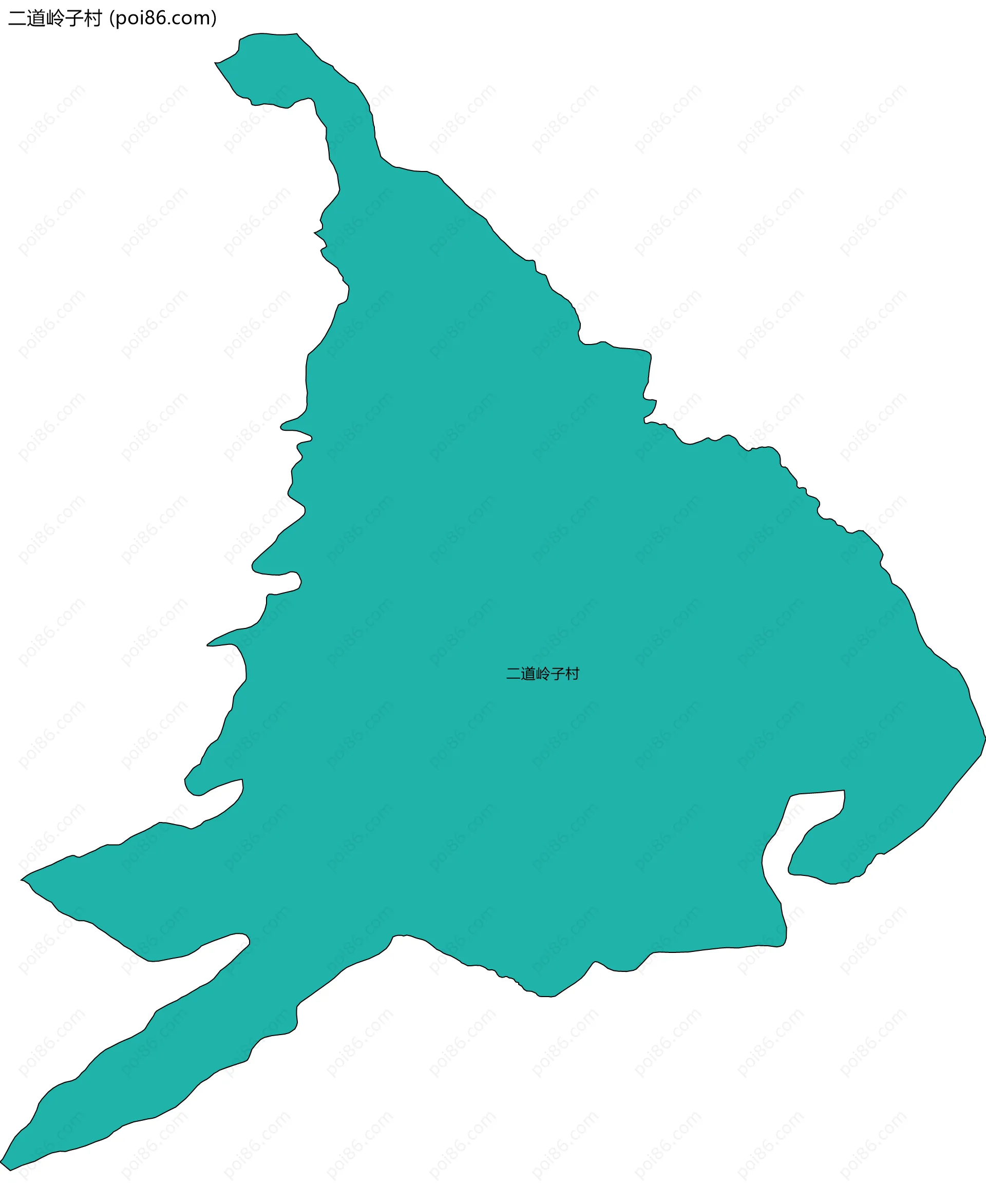 二道岭子村边界地图