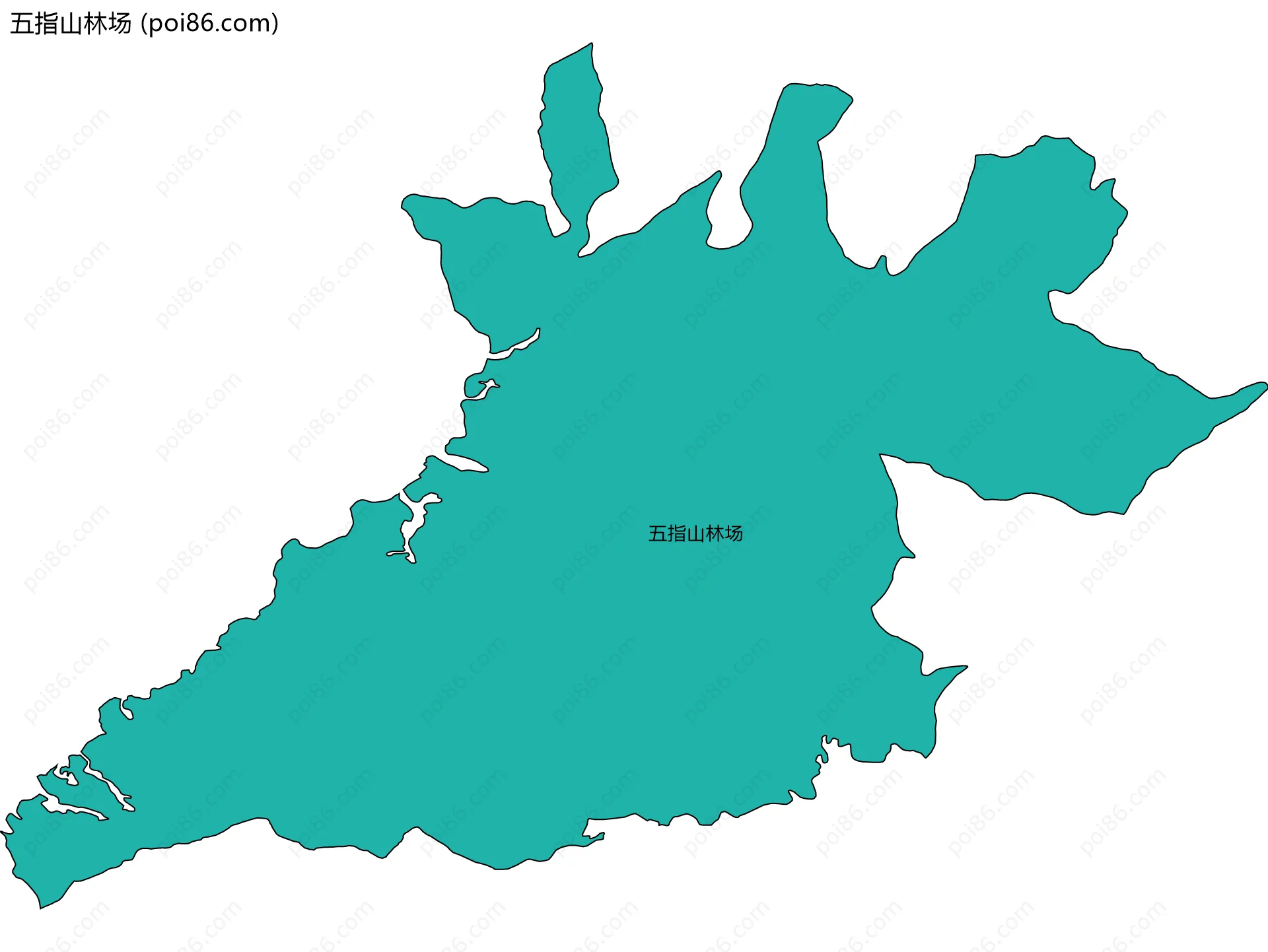 五指山林场边界地图