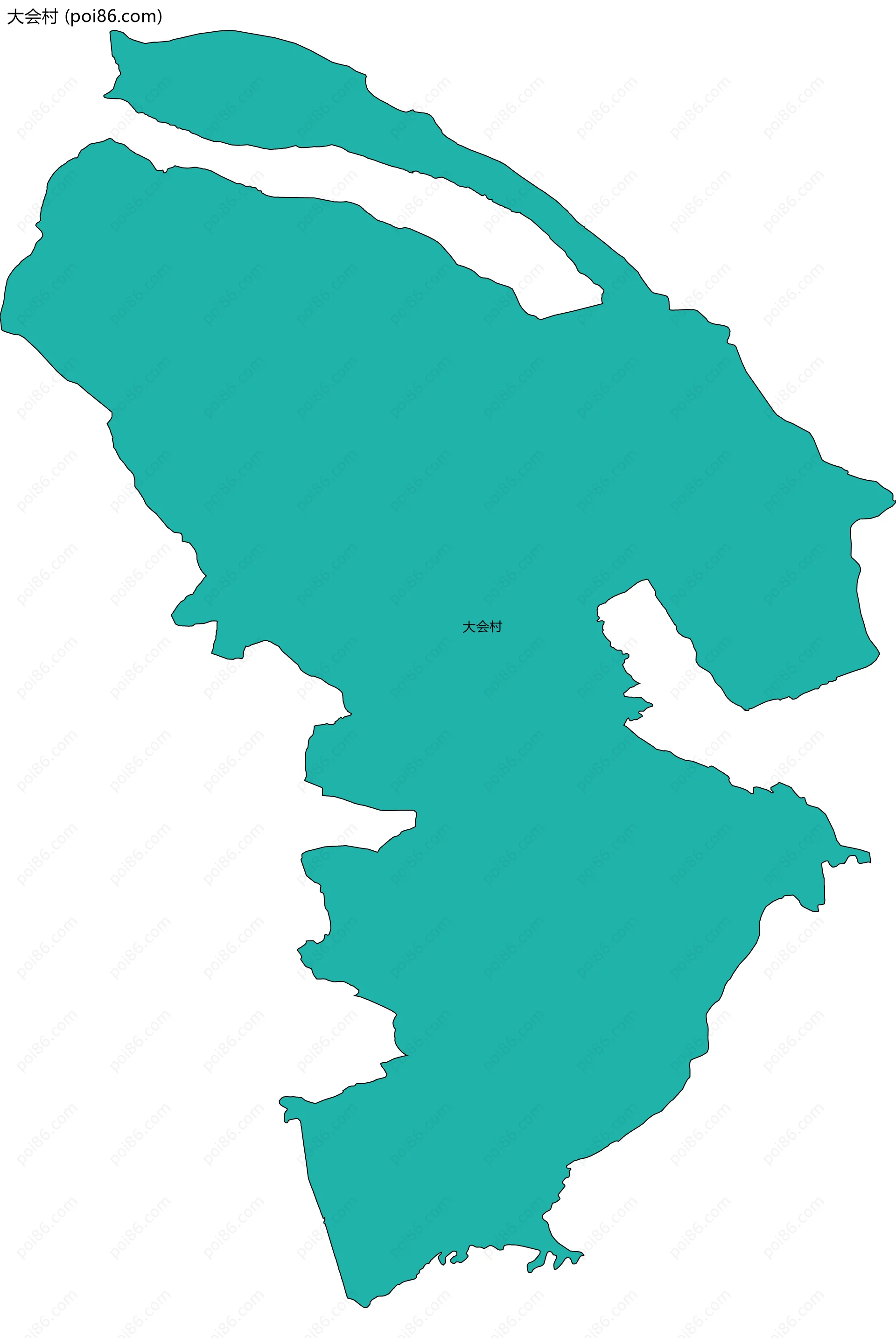 大会村边界地图