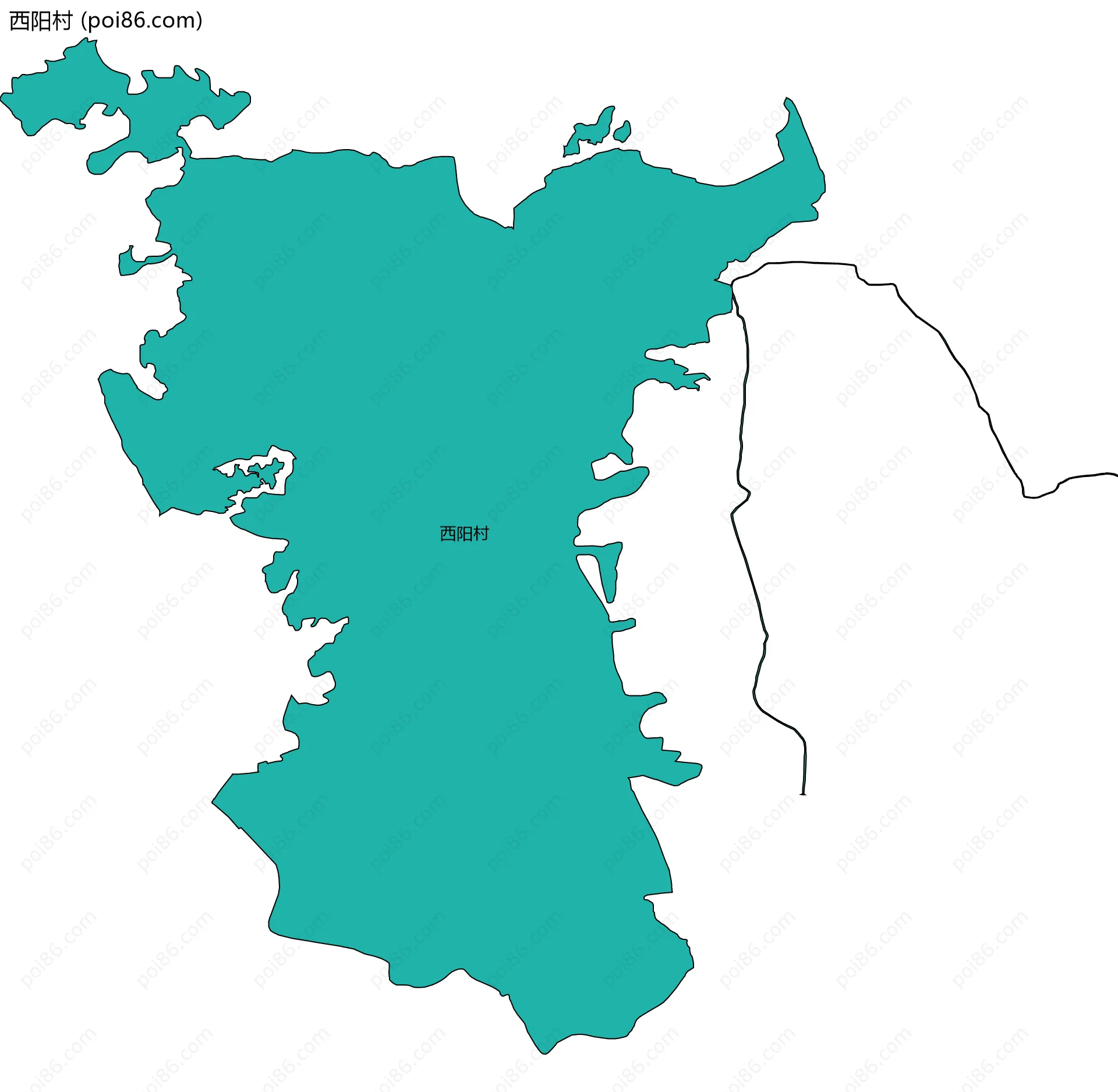 西阳村边界地图