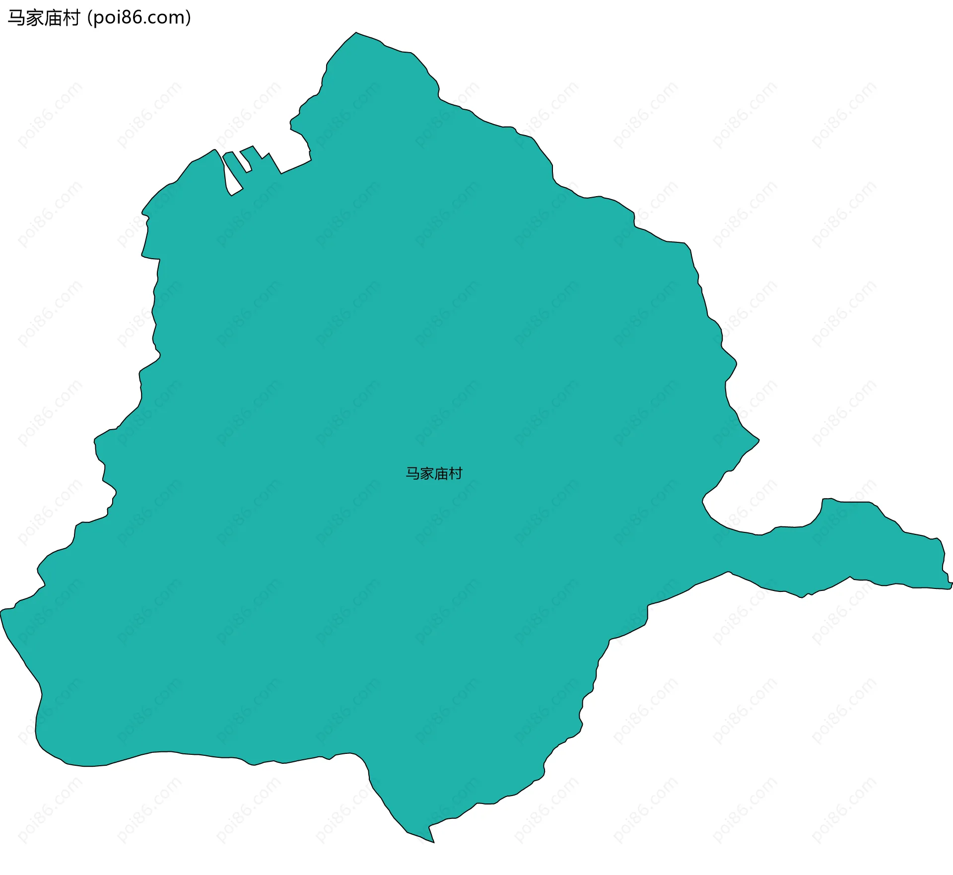 马家庙村边界地图