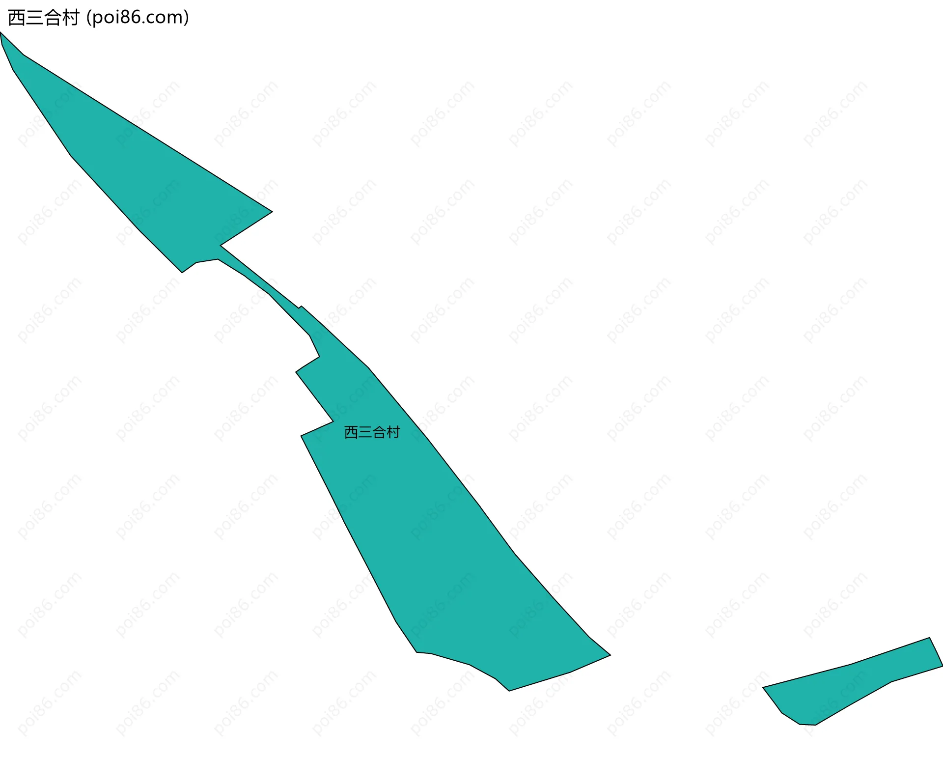 西三合村边界地图