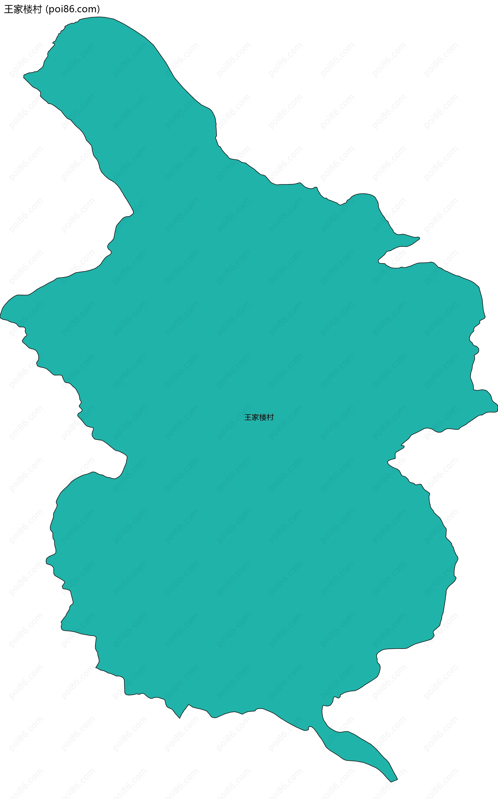 王家楼村边界地图